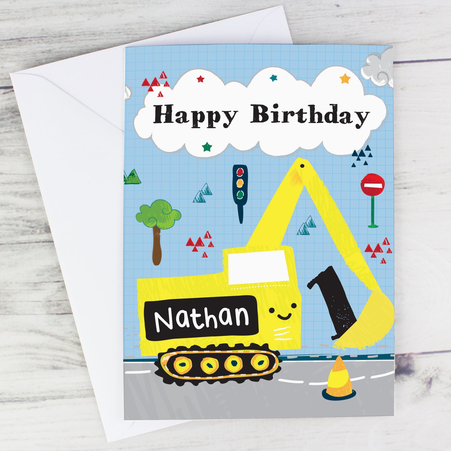 Personalised Digger Birthday Card - MK&JD Gifts