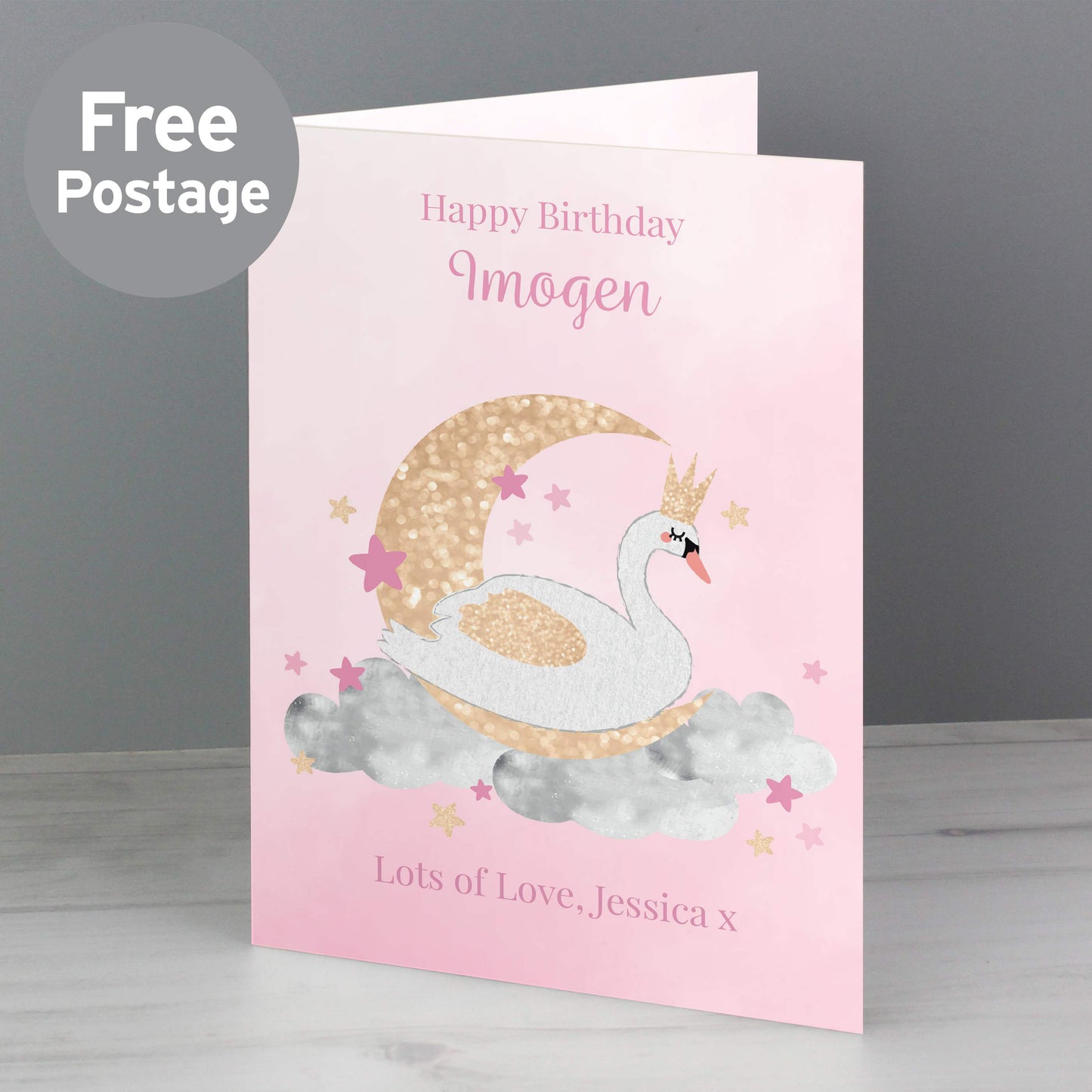 Personalised Swan Lake Card - MK&JD Gifts