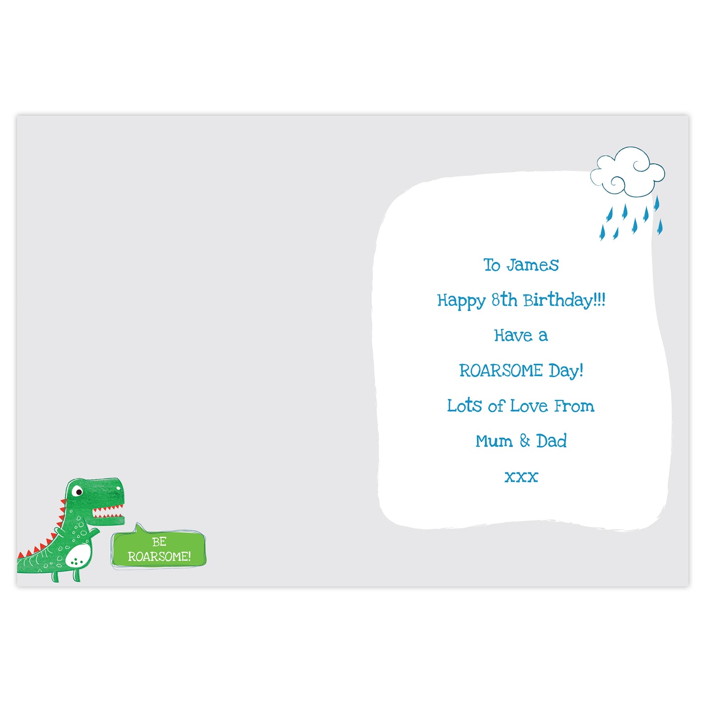 Personalised 'Be Roarsome' Dinosaur Card - MK&JD Gifts