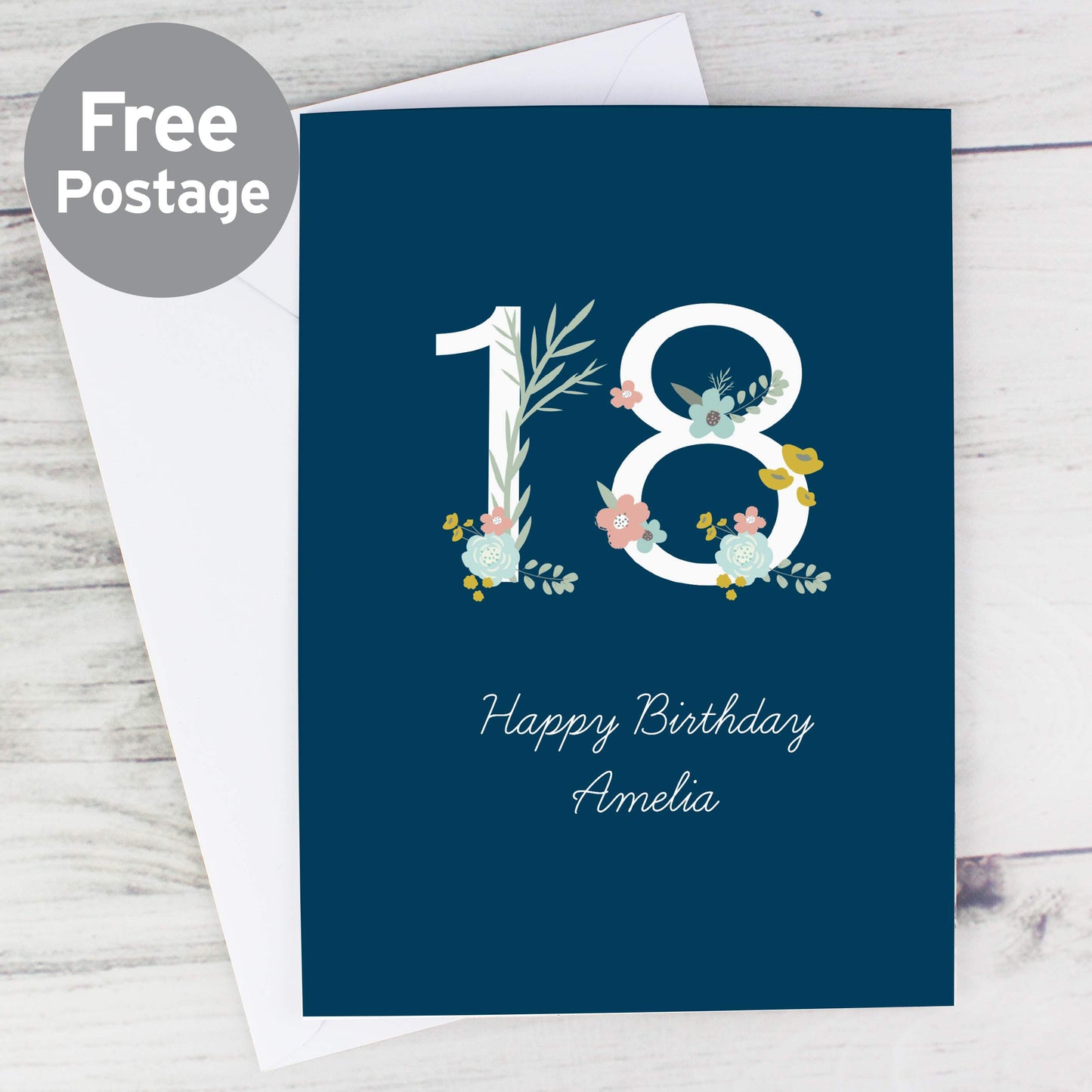 Personalised Floral Age Birthday Card - MK&JD Gifts