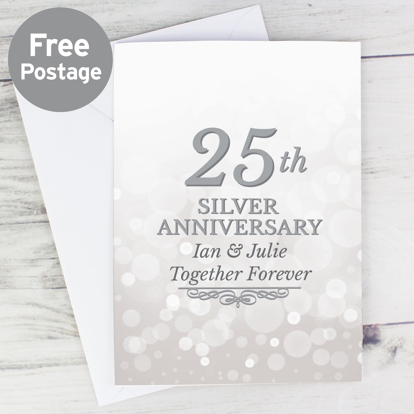 Personalised 25th Silver Anniversary Card - MK&JD Gifts