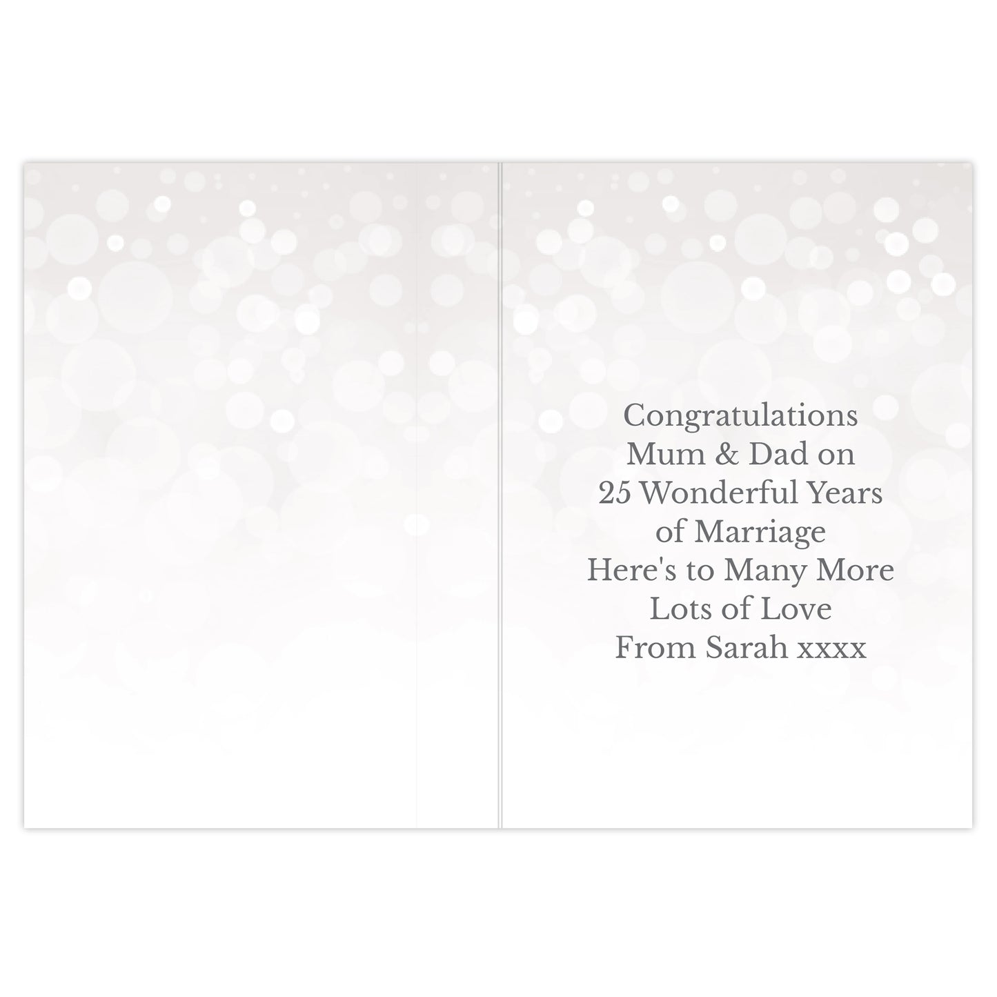 Personalised 25th Silver Anniversary Card - MK&JD Gifts