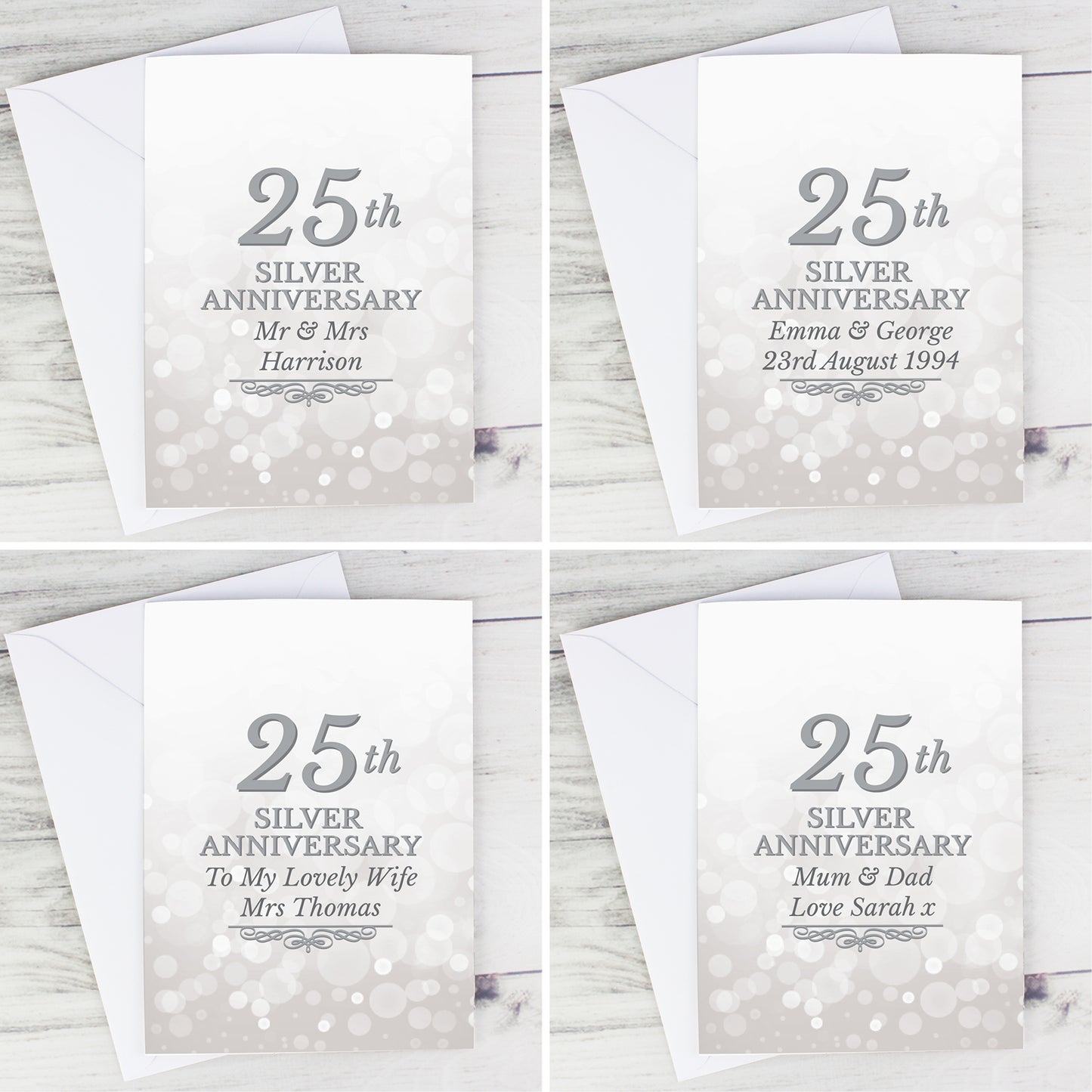 Personalised 25th Silver Anniversary Card - MK&JD Gifts