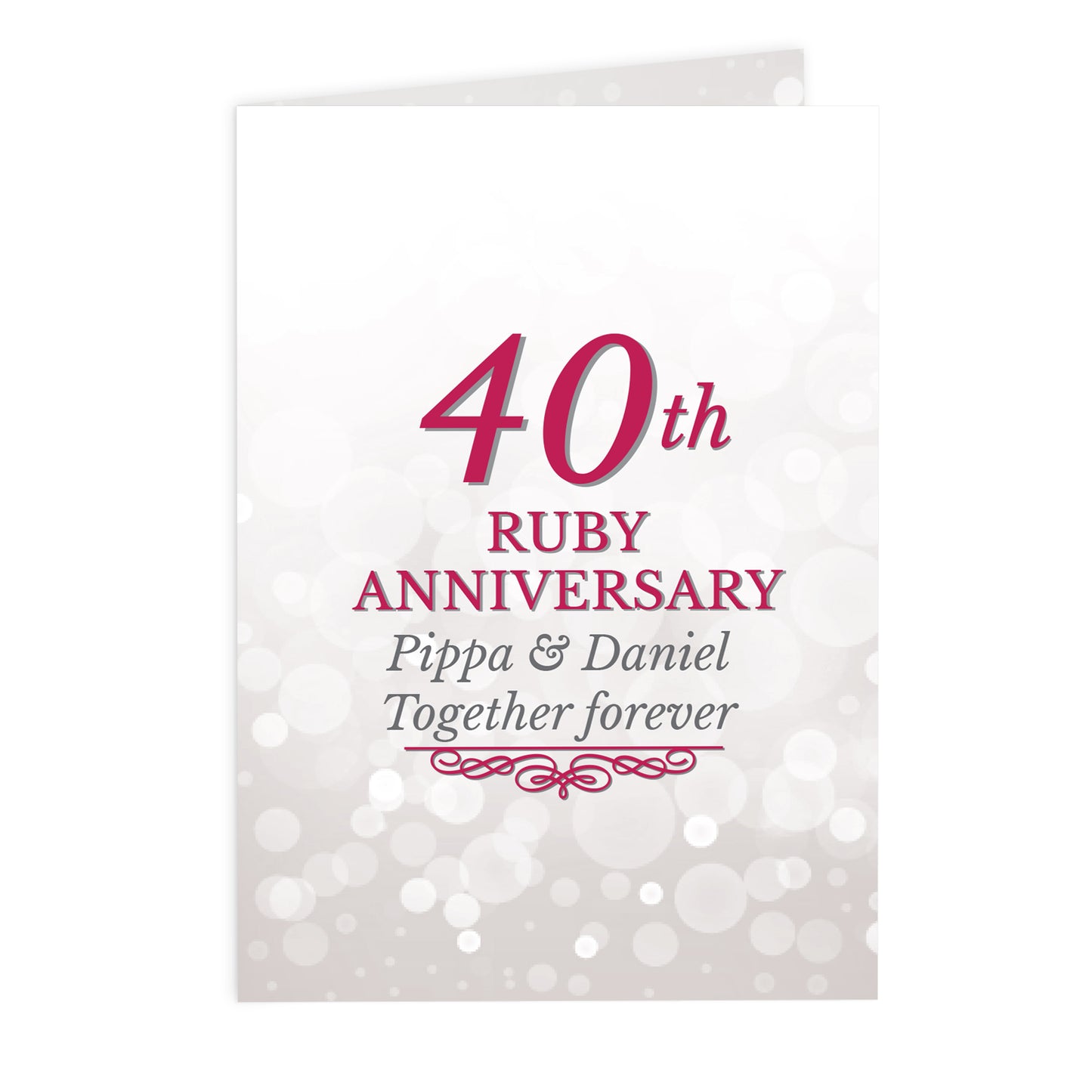 Personalised 40th Ruby Anniversary Card - MK&JD Gifts