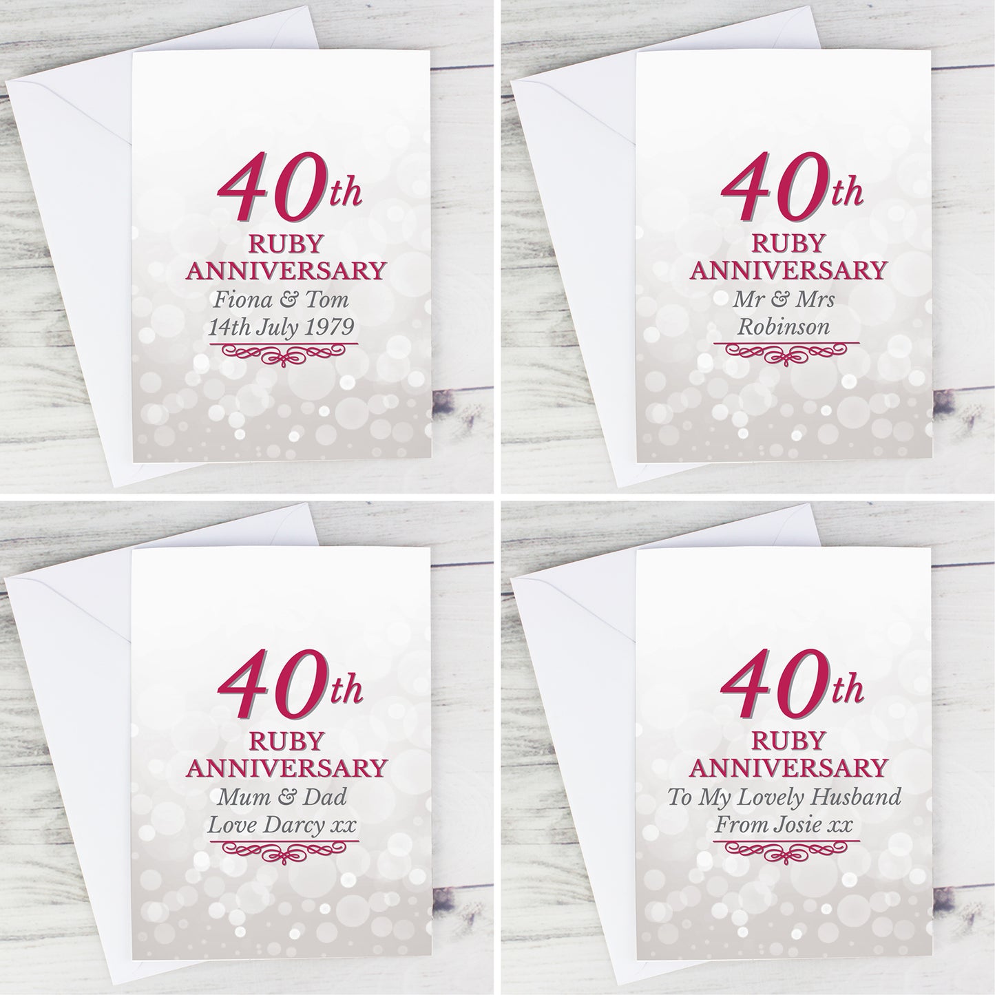 Personalised 40th Ruby Anniversary Card - MK&JD Gifts