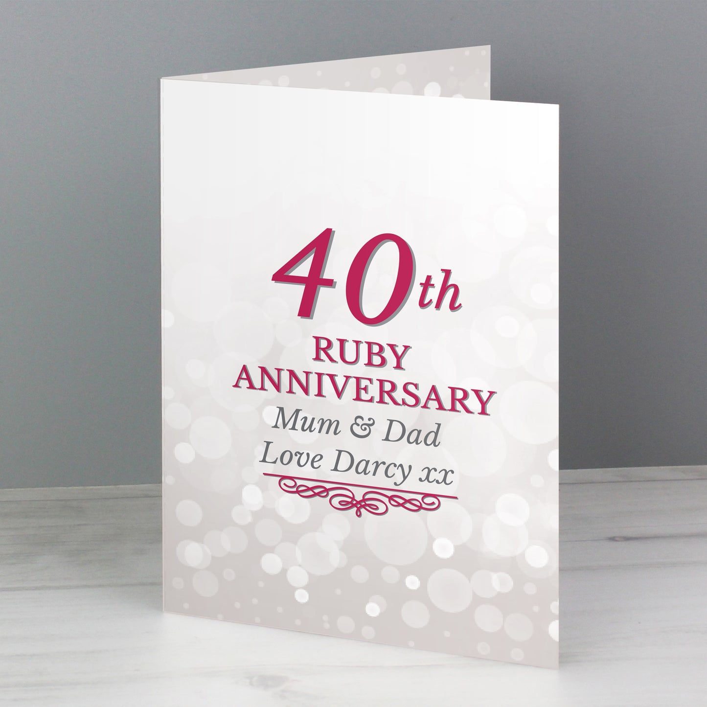 Personalised 40th Ruby Anniversary Card - MK&JD Gifts