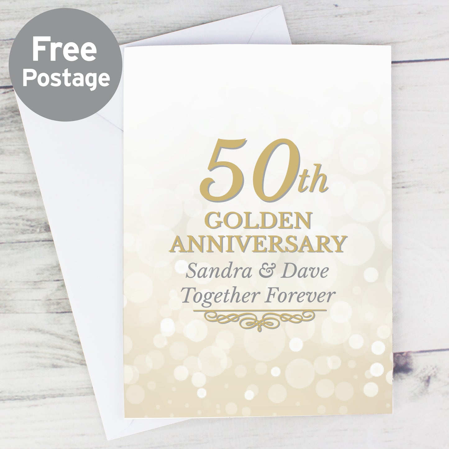 Personalised 50th Golden Anniversary Card - MK&JD Gifts