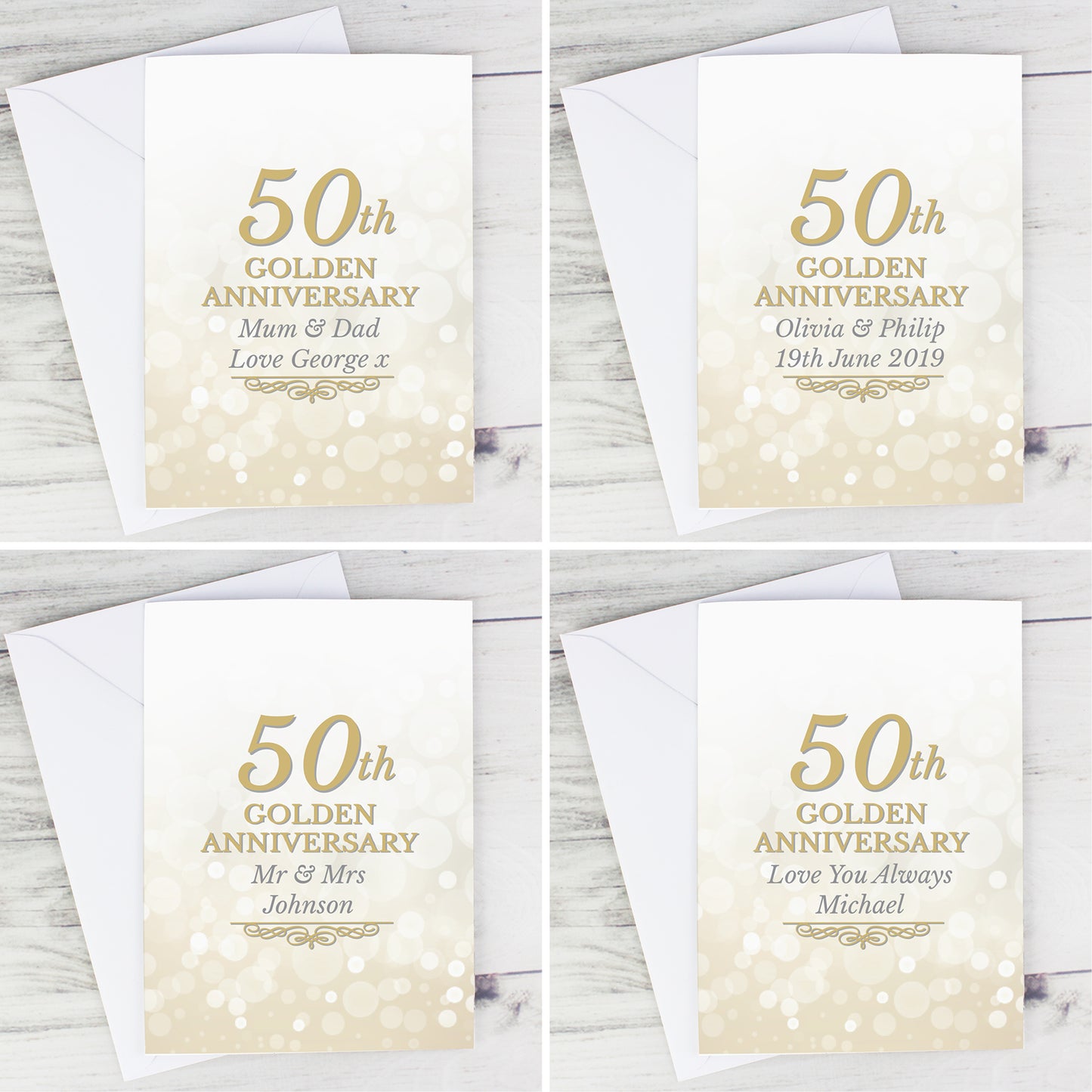 Personalised 50th Golden Anniversary Card - MK&JD Gifts