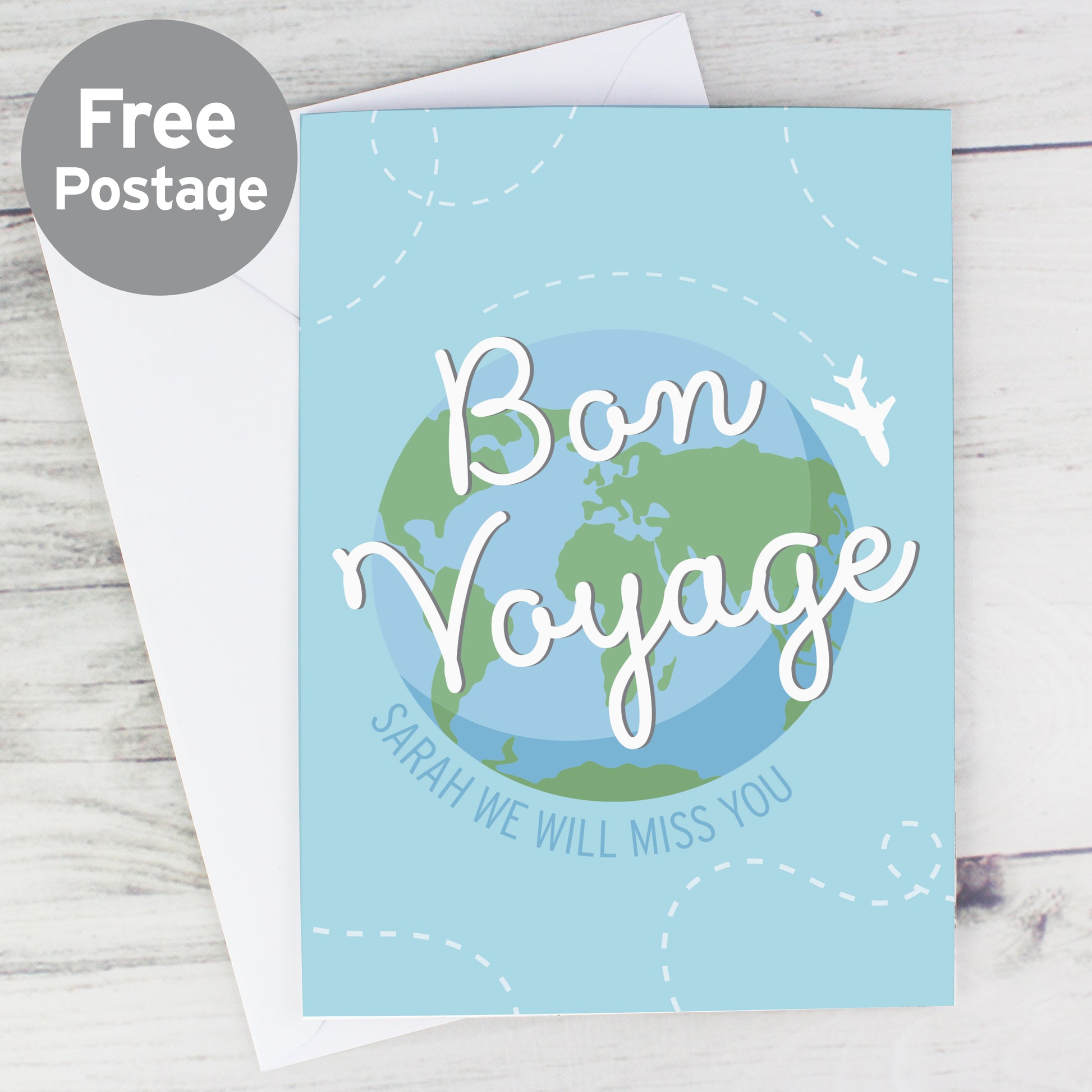Personalised Bon Voyage Card - MK&JD Gifts