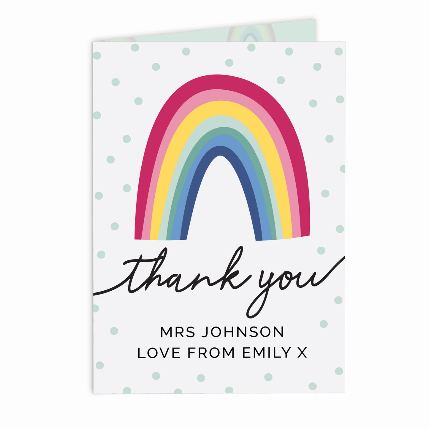 Personalised Rainbow Thank You Card - MK&JD Gifts