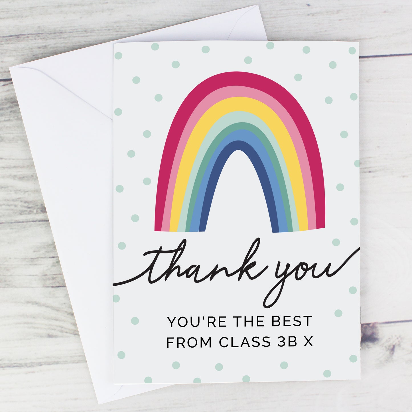 Personalised Rainbow Thank You Card - MK&JD Gifts