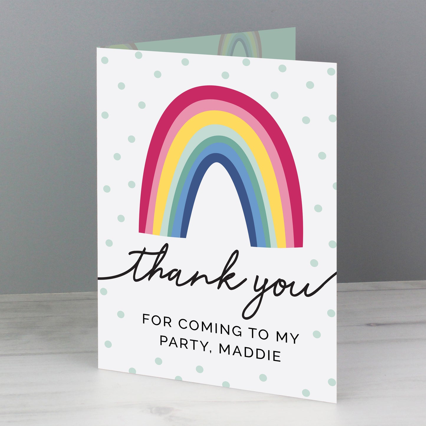 Personalised Rainbow Thank You Card - MK&JD Gifts