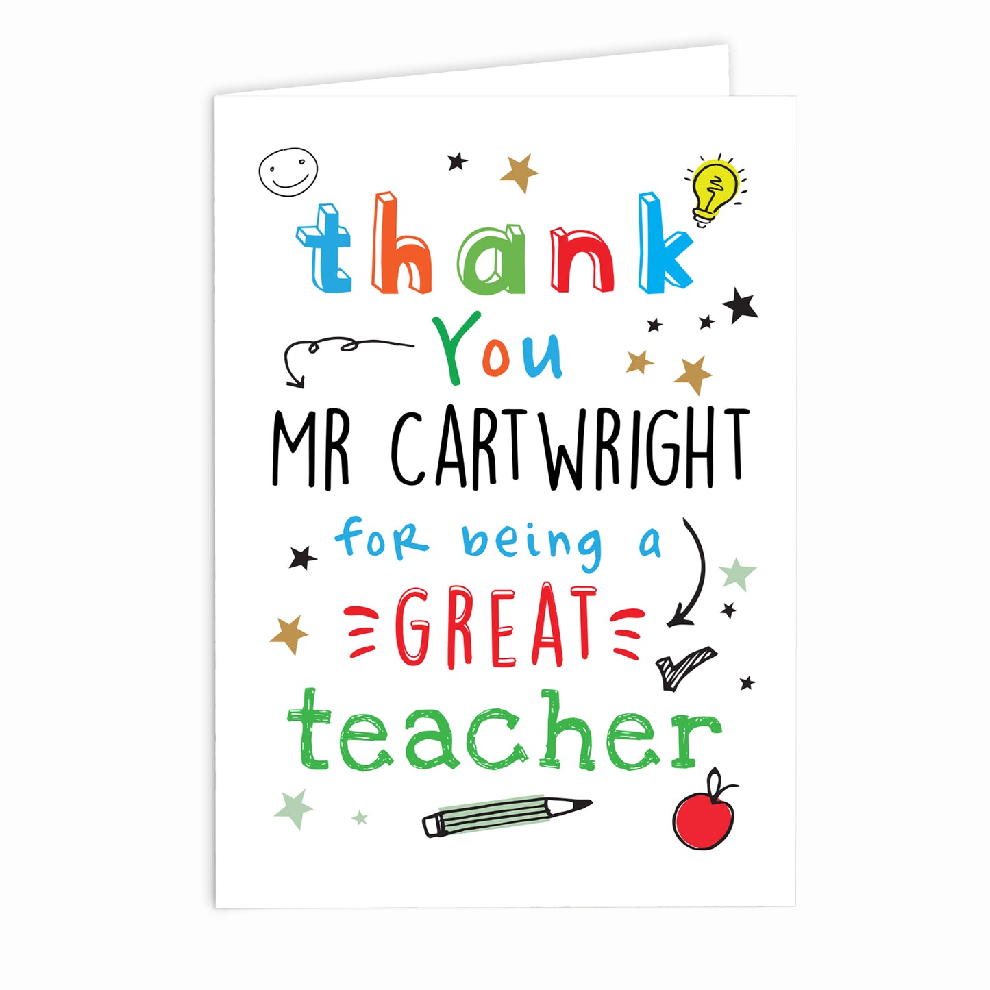 Personalised Thank You Teacher Card - MK&JD Gifts