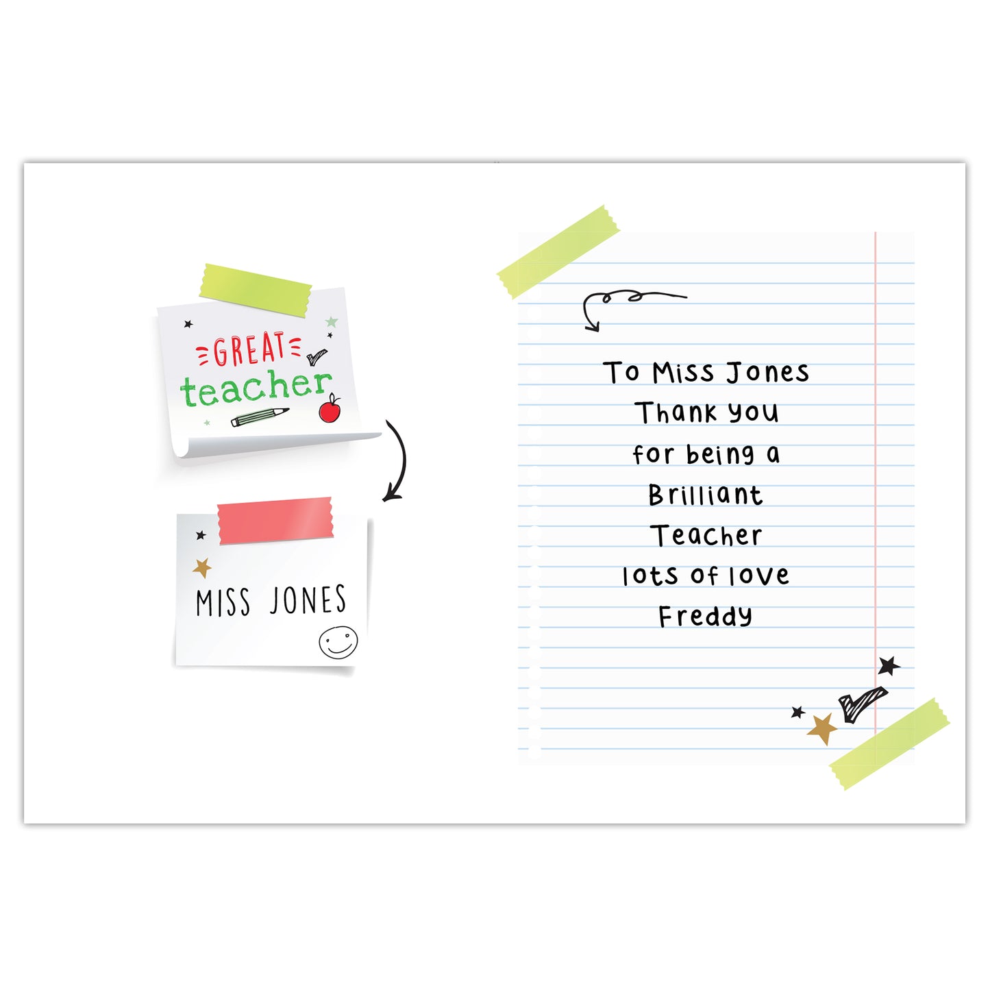 Personalised Thank You Teacher Card - MK&JD Gifts