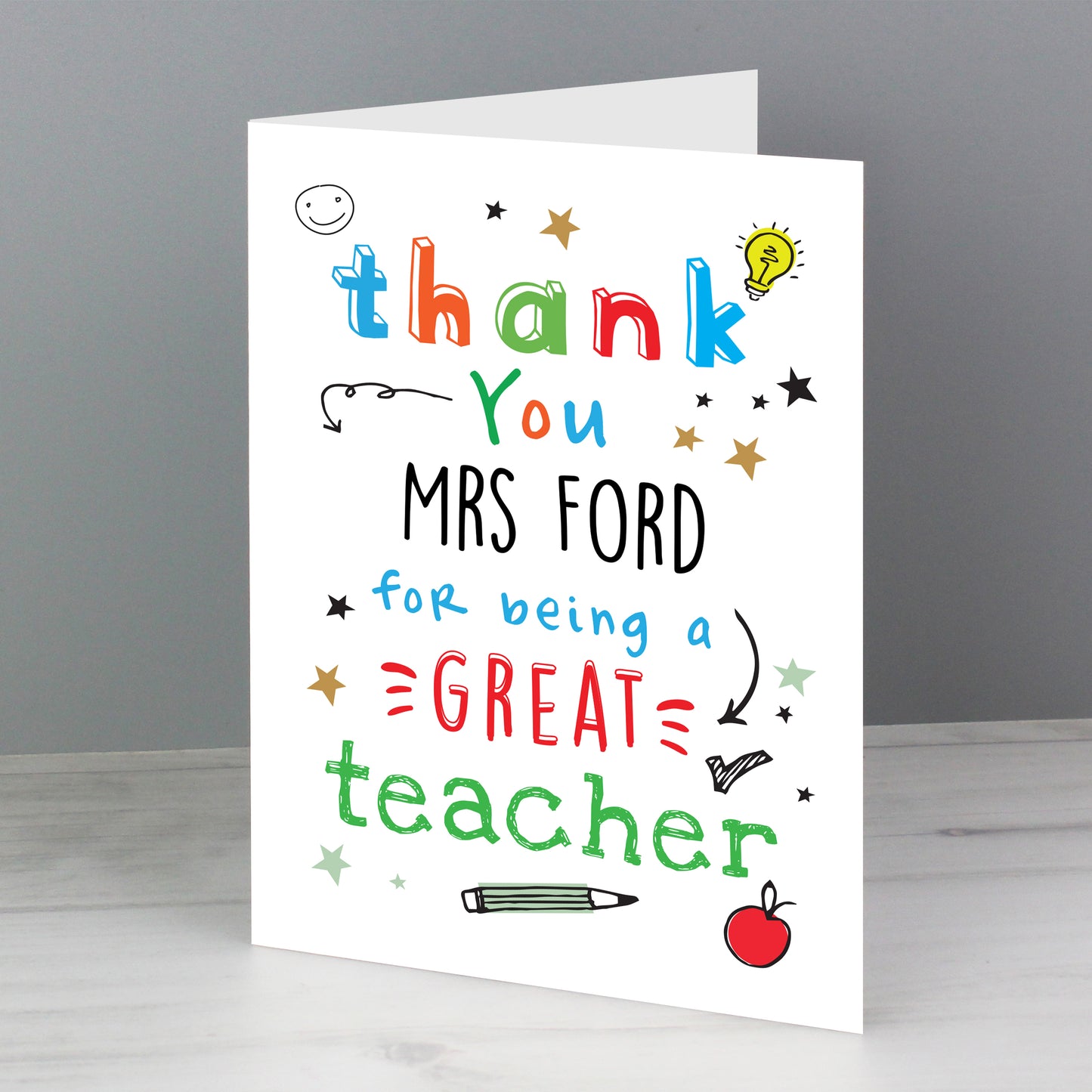 Personalised Thank You Teacher Card - MK&JD Gifts