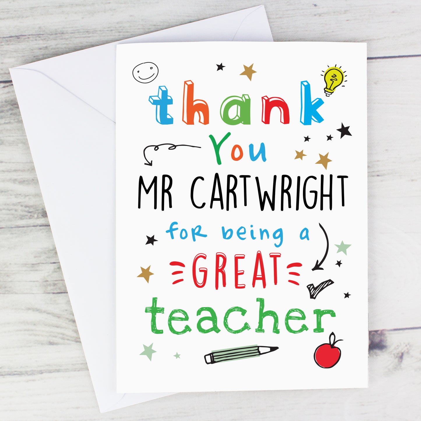 Personalised Thank You Teacher Card - MK&JD Gifts