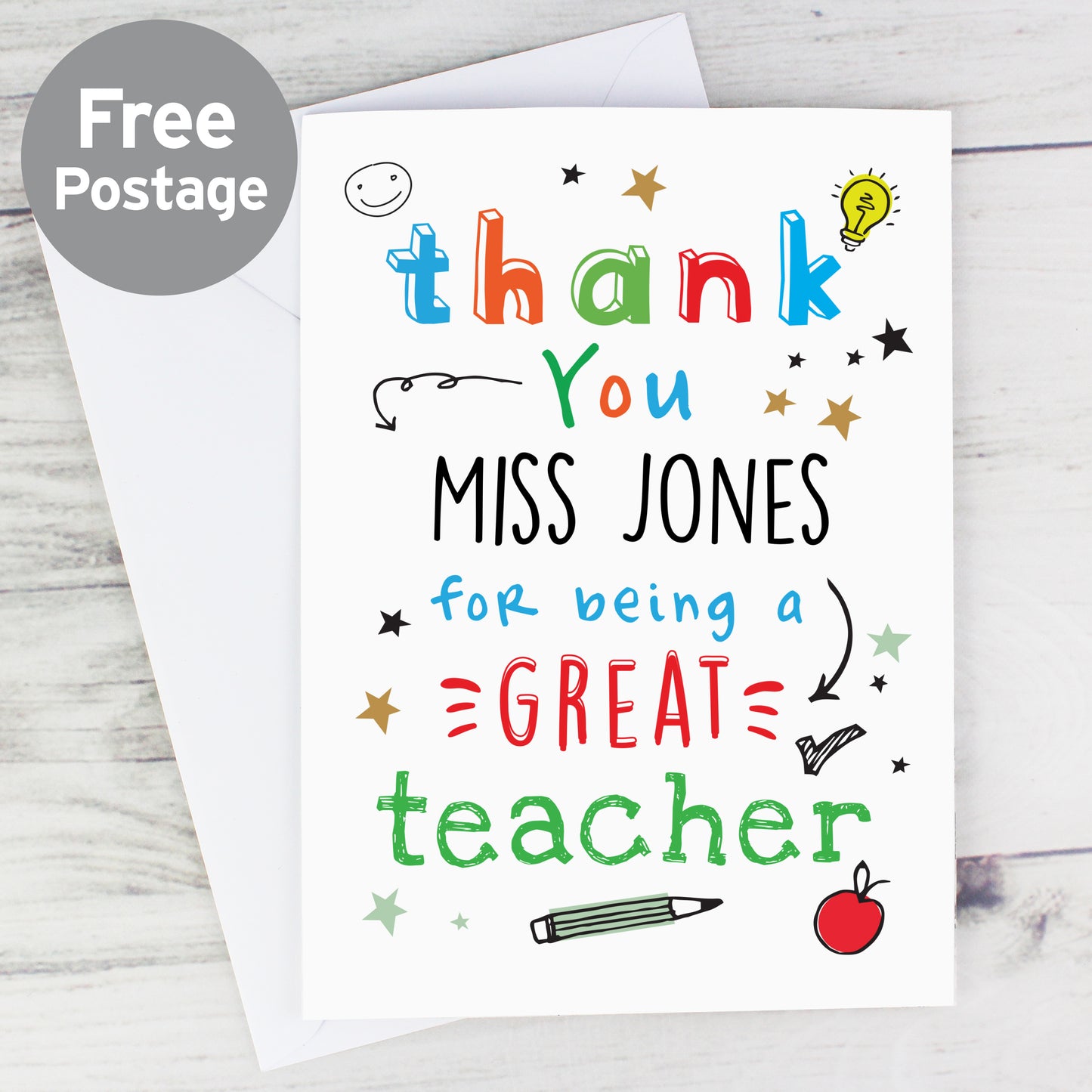 Personalised Thank You Teacher Card - MK&JD Gifts