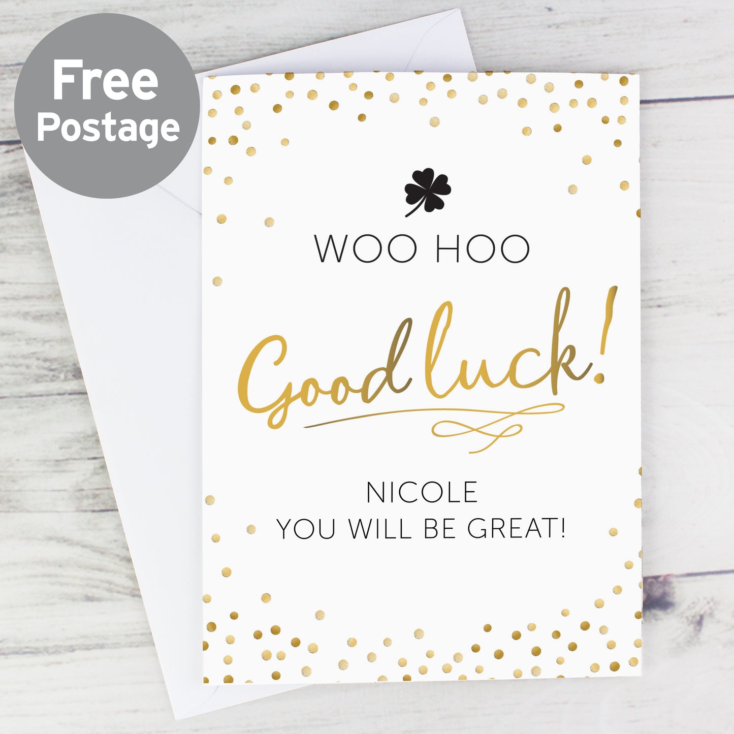 Personalised Good Luck Card - MK&JD Gifts