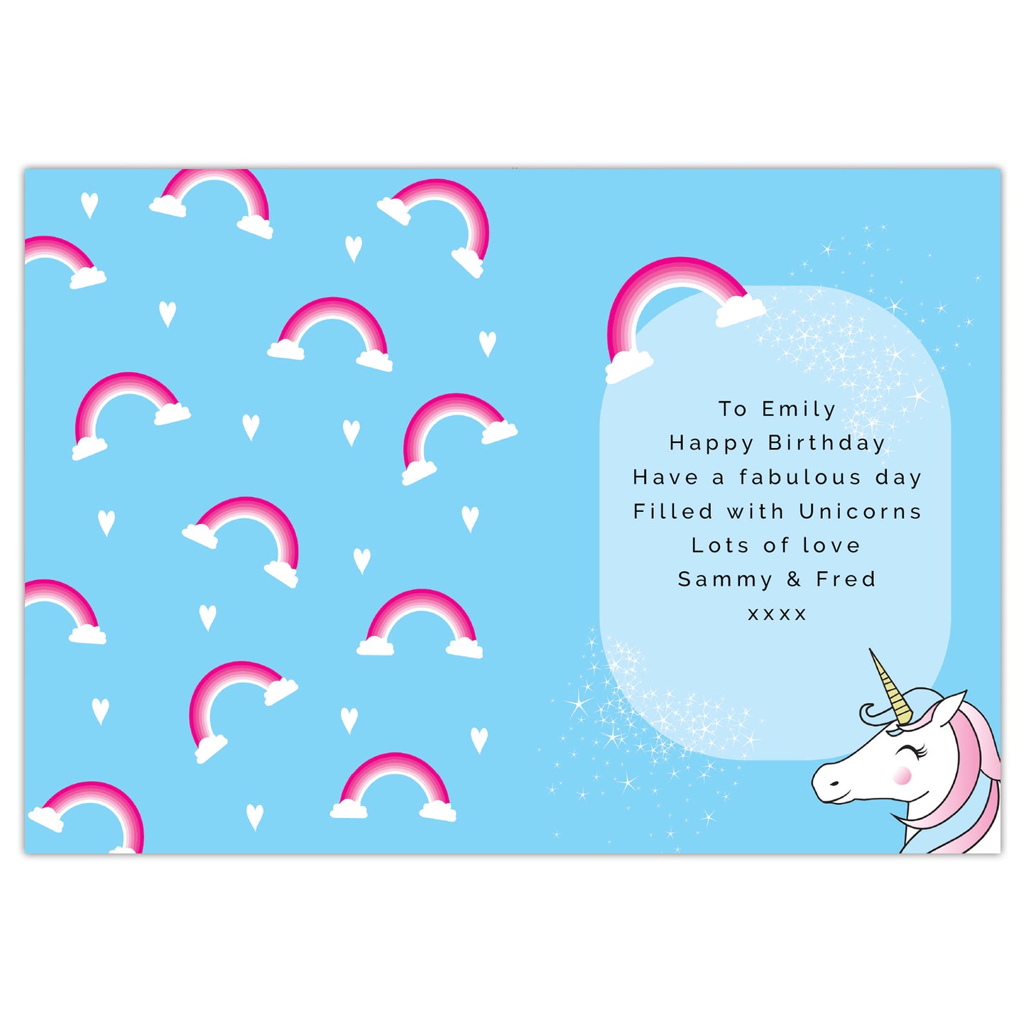 Personalised Unicorn Birthday Card - MK&JD Gifts