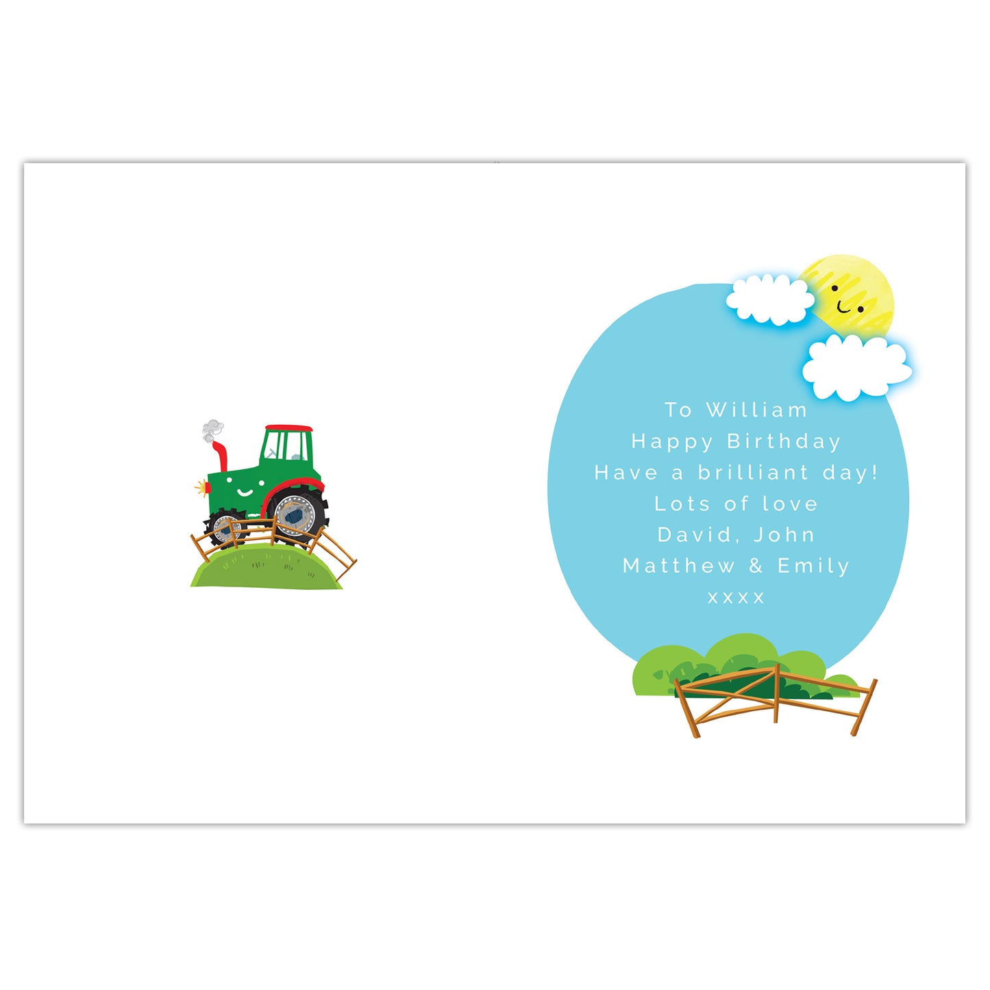 Personalised Tractor Birthday Card - MK&JD Gifts