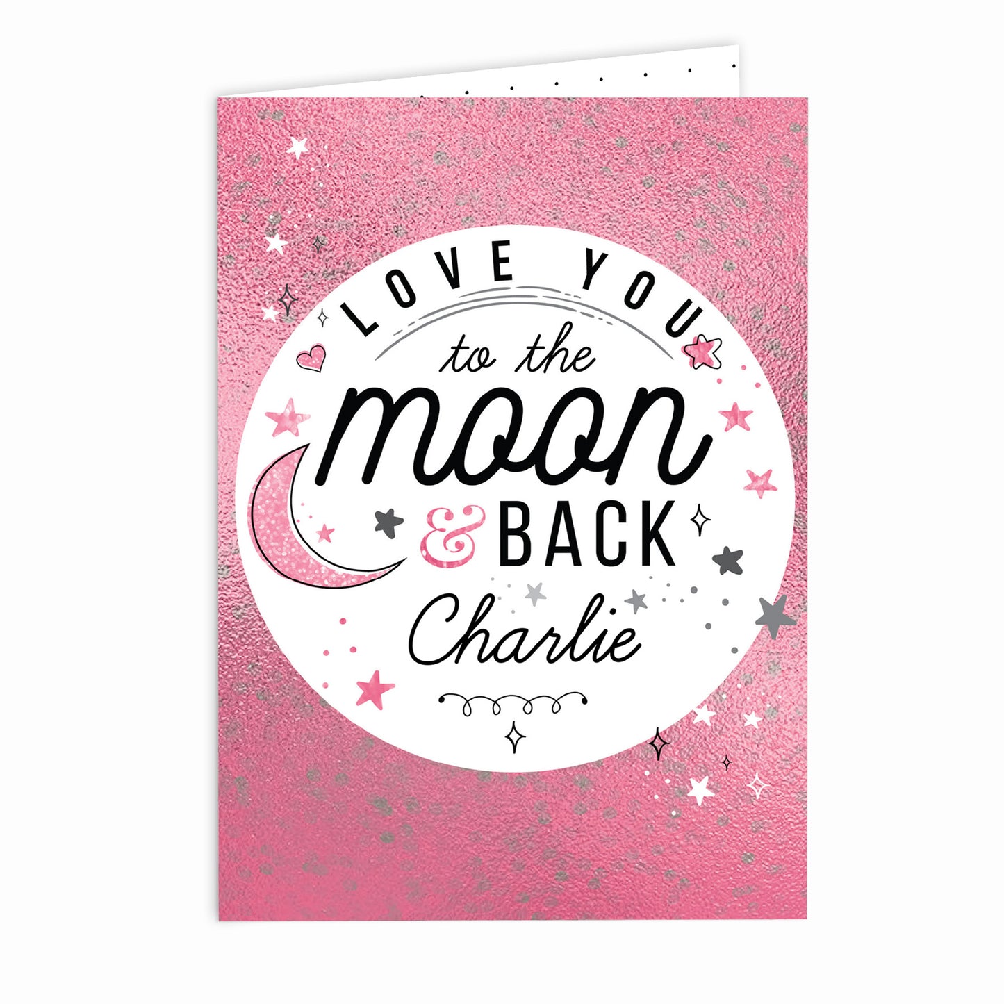 Personalised To The Moon & Back Pink Card - MK&JD Gifts