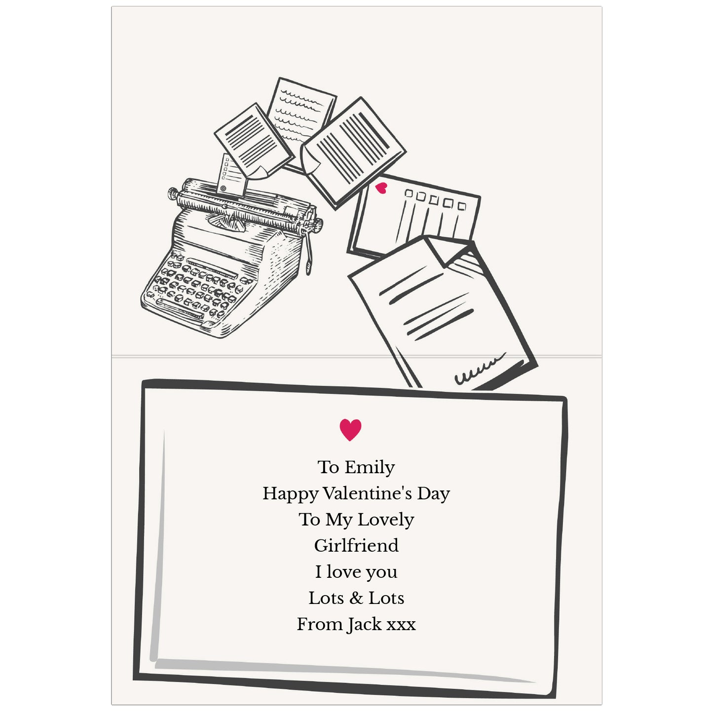 Personalised Just My Type Valentines Card - MK&JD Gifts