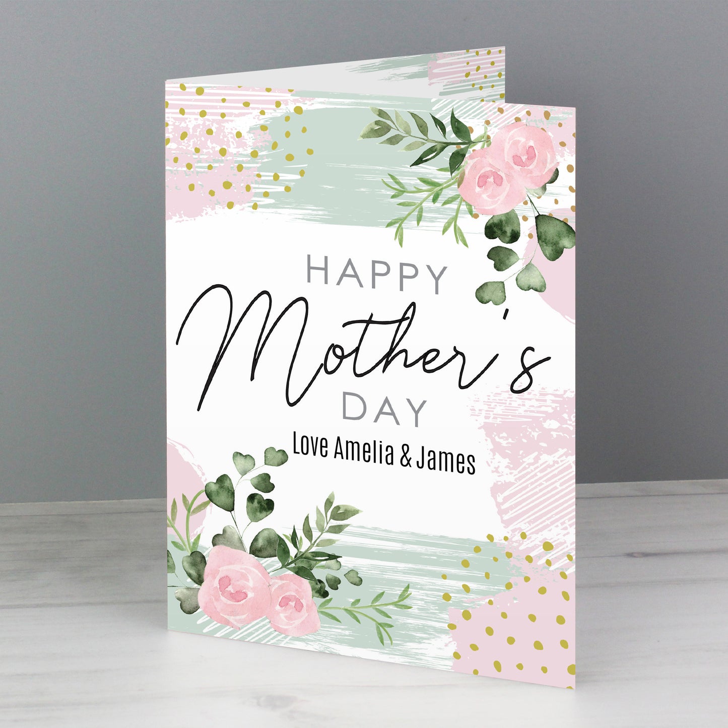 Personalised Happy Mothers Day Abstract Rose Card - MK&JD Gifts