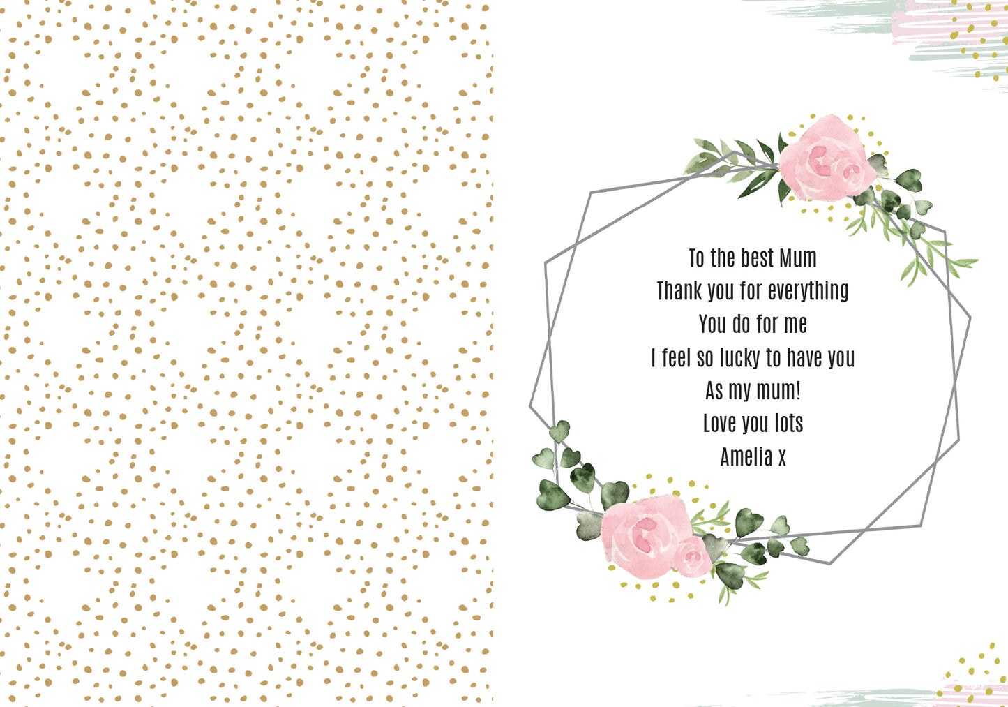 Personalised Happy Mothers Day Abstract Rose Card - MK&JD Gifts