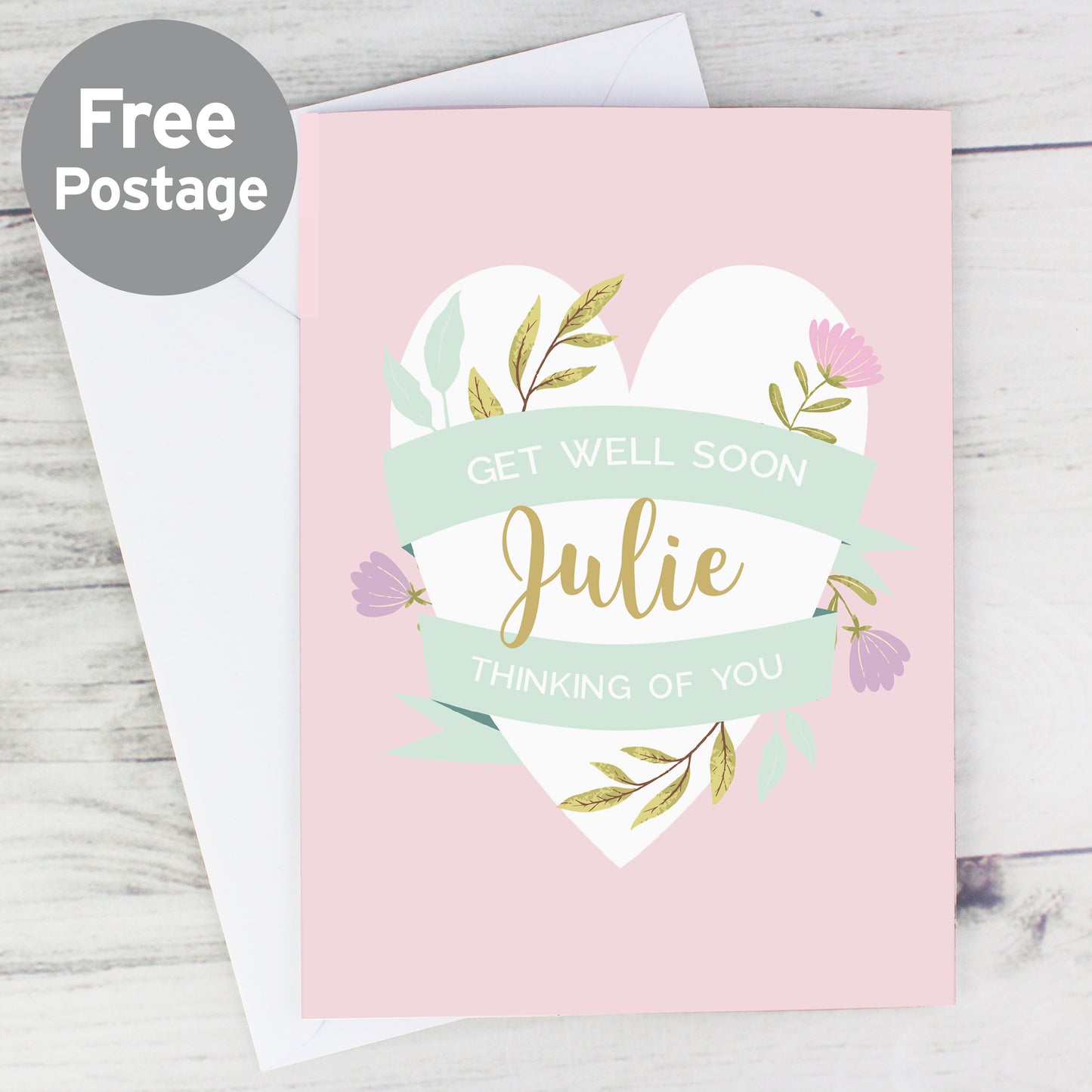 Personalised Floral Heart Card - MK&JD Gifts