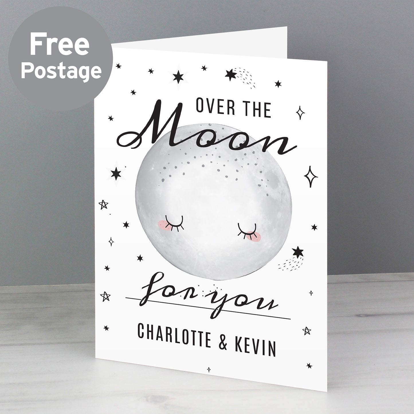 Personalised Over The Moon Card - MK&JD Gifts