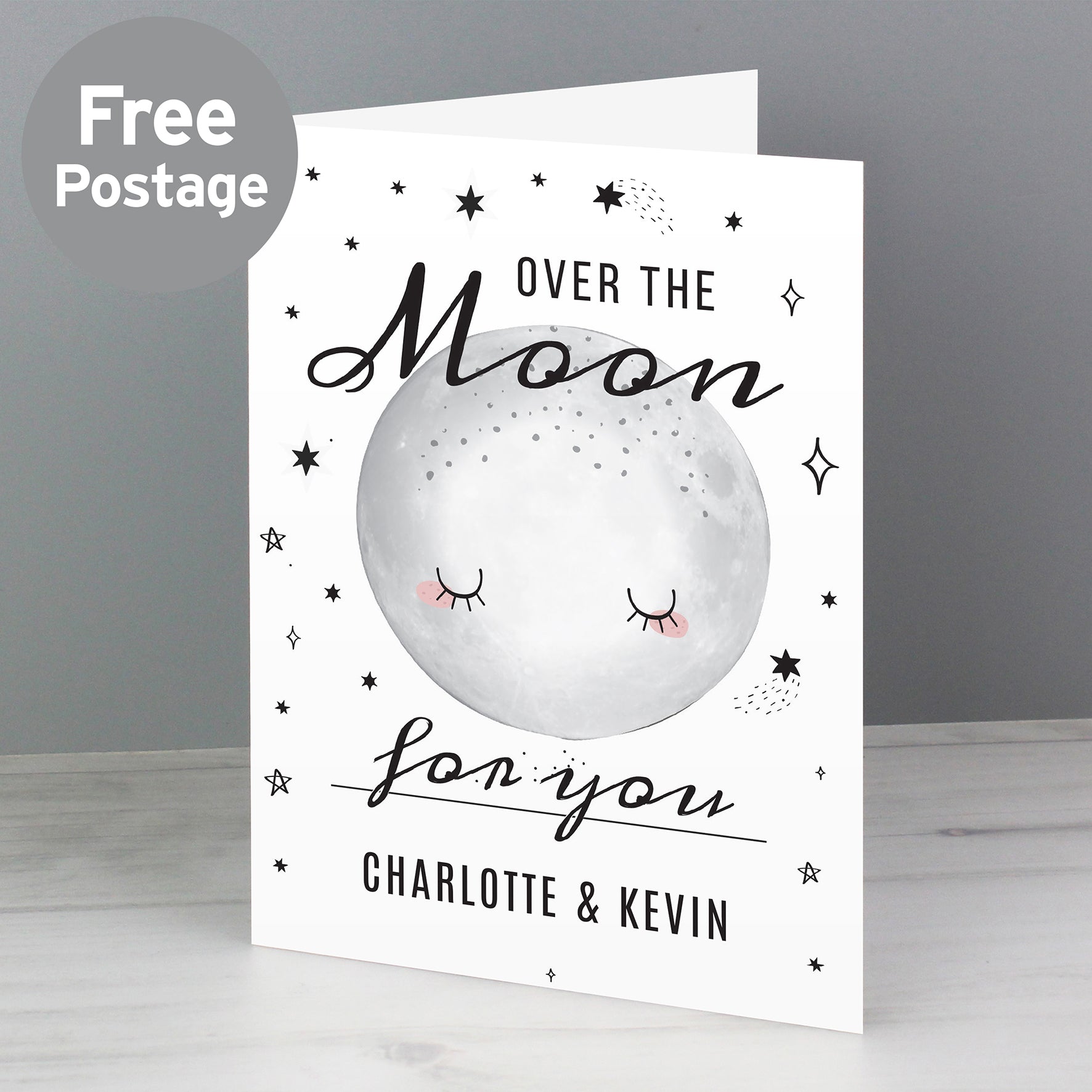 Personalised Over The Moon Card - MK&JD Gifts