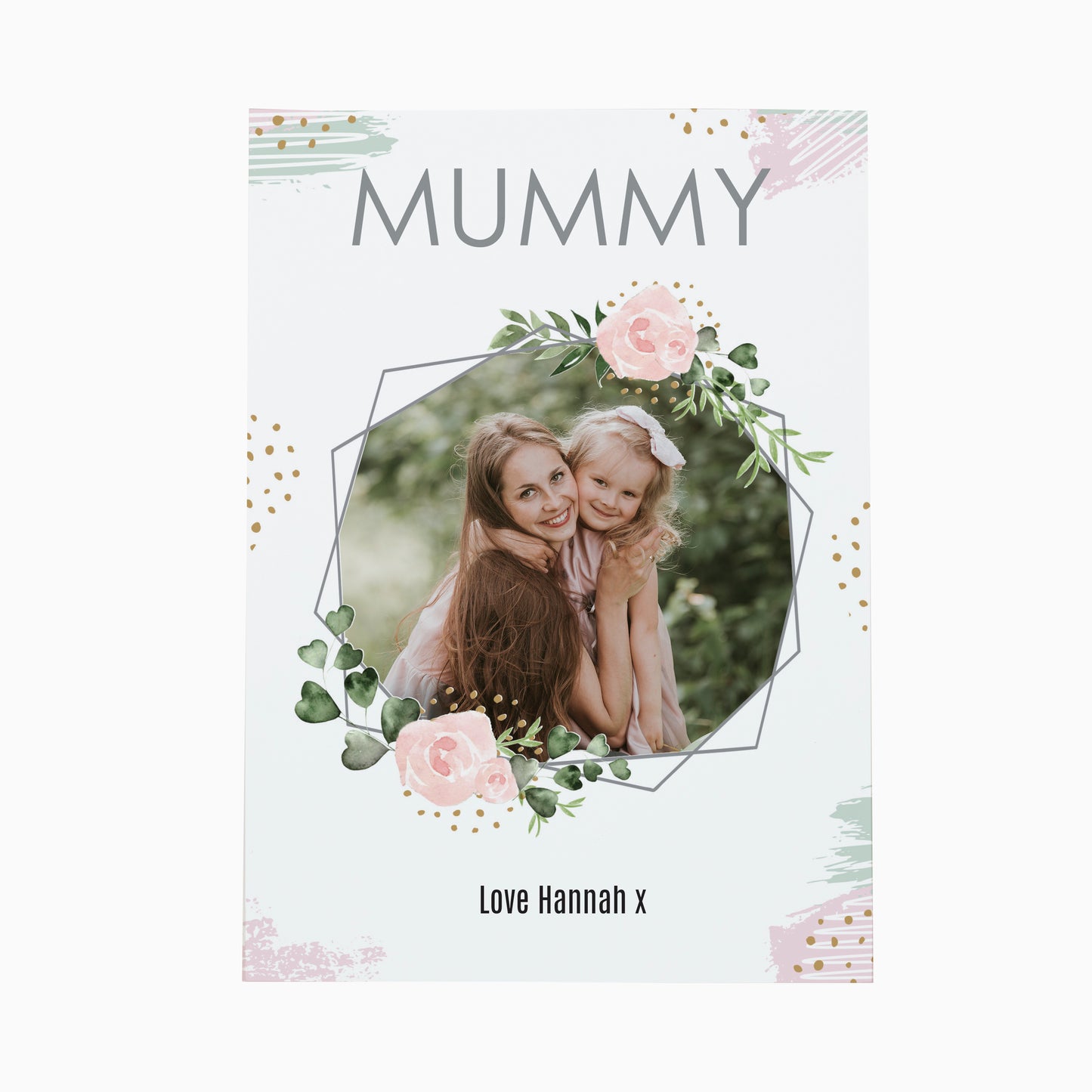 Personalised Floral Abstract Photo Upload Card - MK&JD Gifts