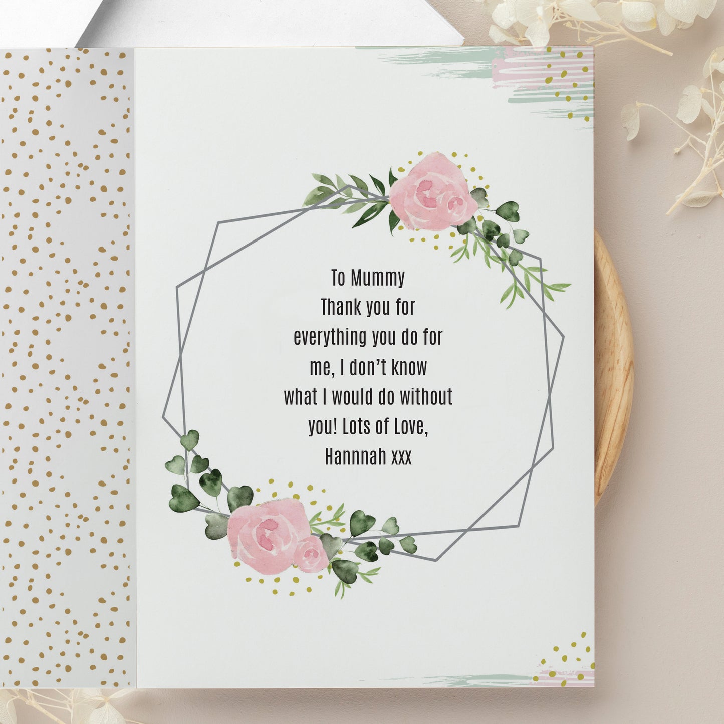 Personalised Floral Abstract Photo Upload Card - MK&JD Gifts