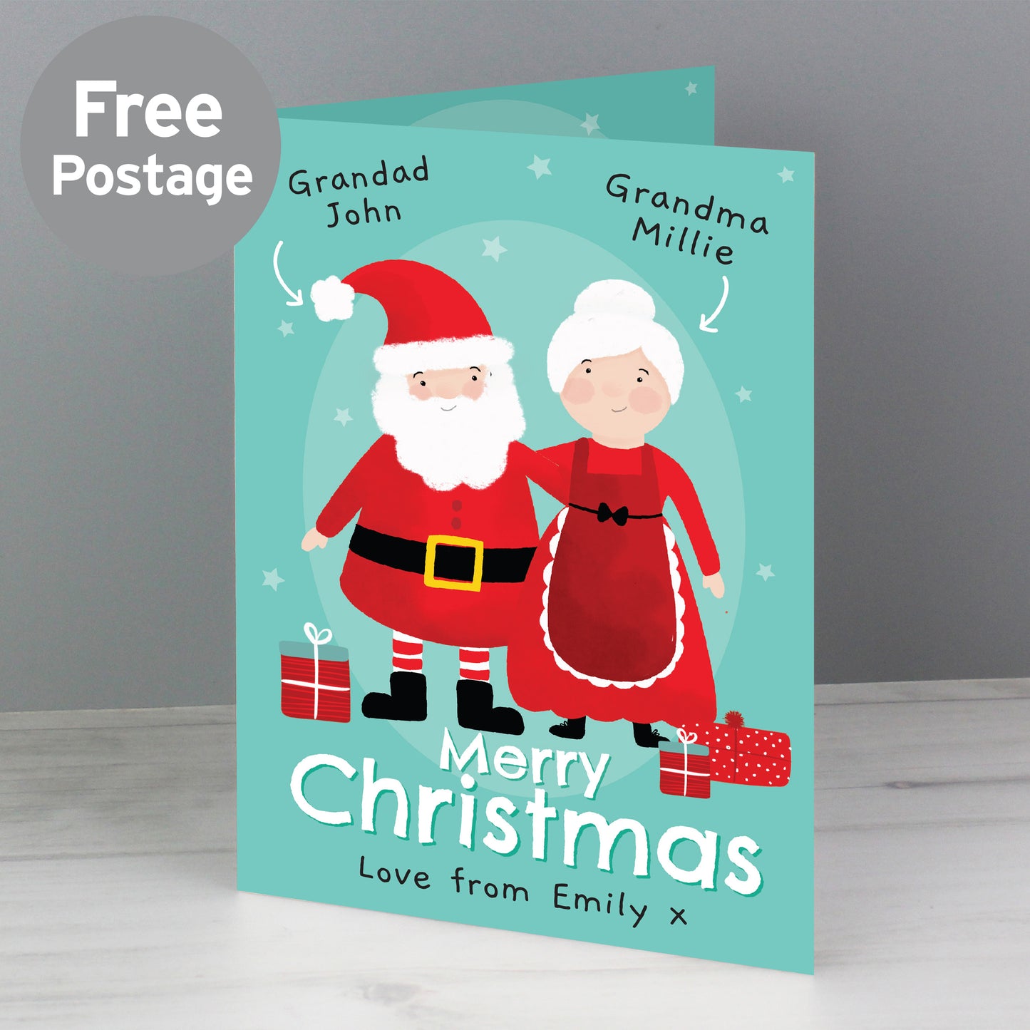 Personalised Mr & Mrs Claus Card - MK&JD Gifts