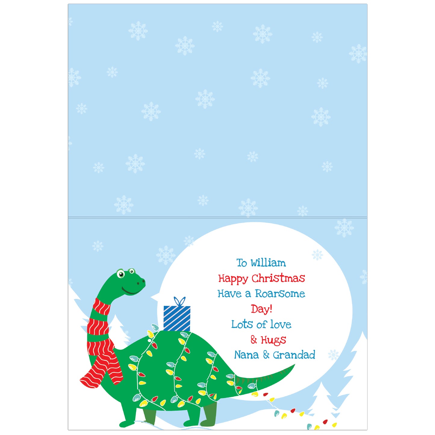 Personalised Dinosaur 'Have a Roarsome Christmas' Card - MK&JD Gifts