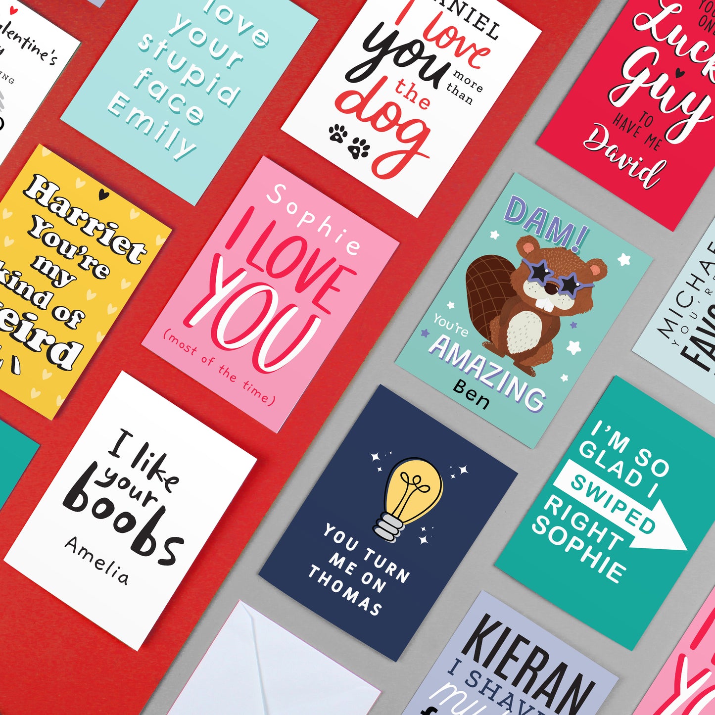 Personalised I Love You More than the Dog Card - MK&JD Gifts