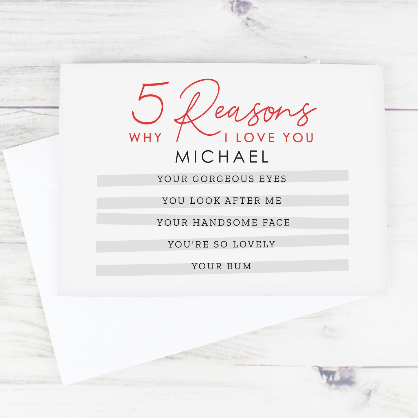 Personalised 5 Reasons Why Card - MK&JD Gifts
