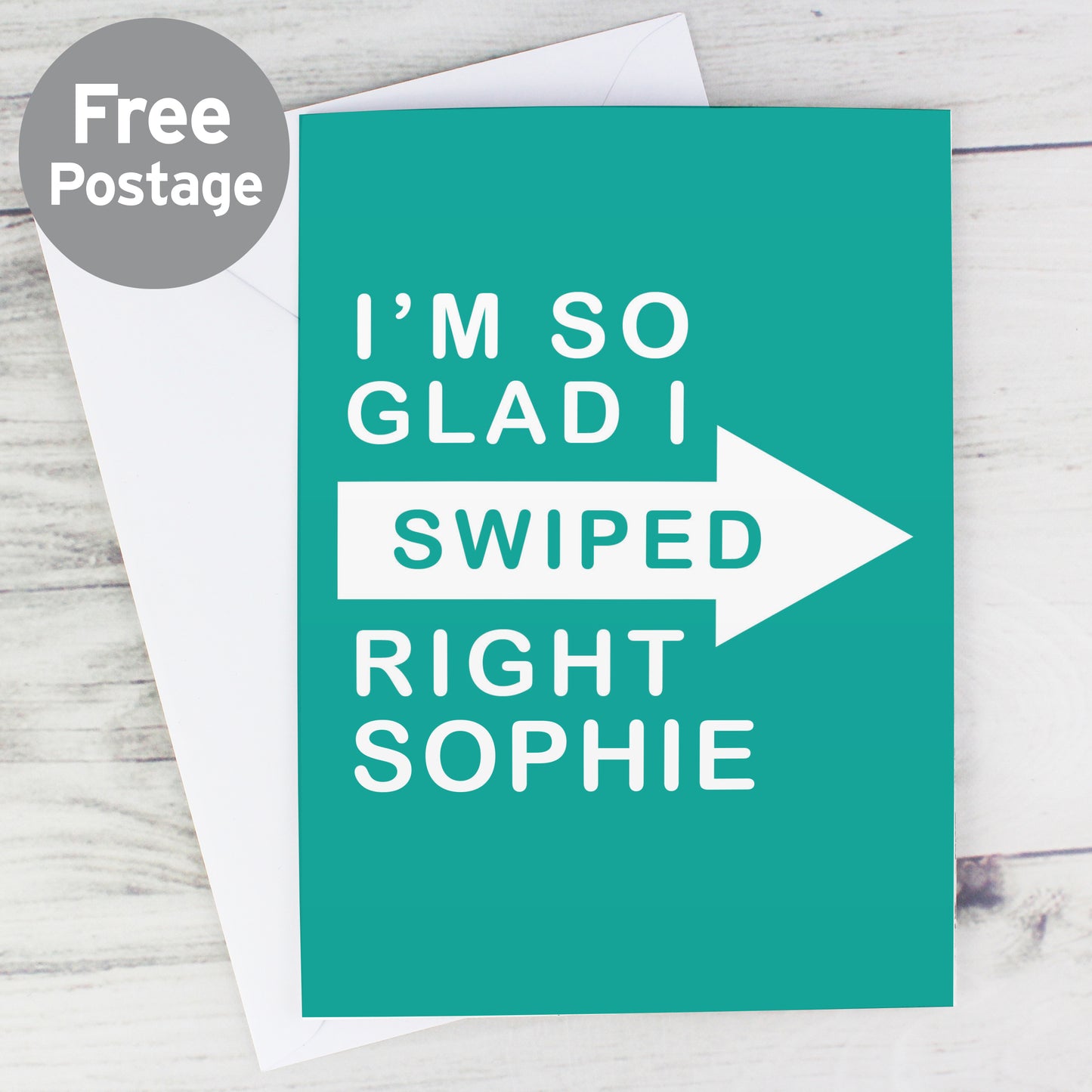 Personalised Glad I Swiped Right Card - MK&JD Gifts