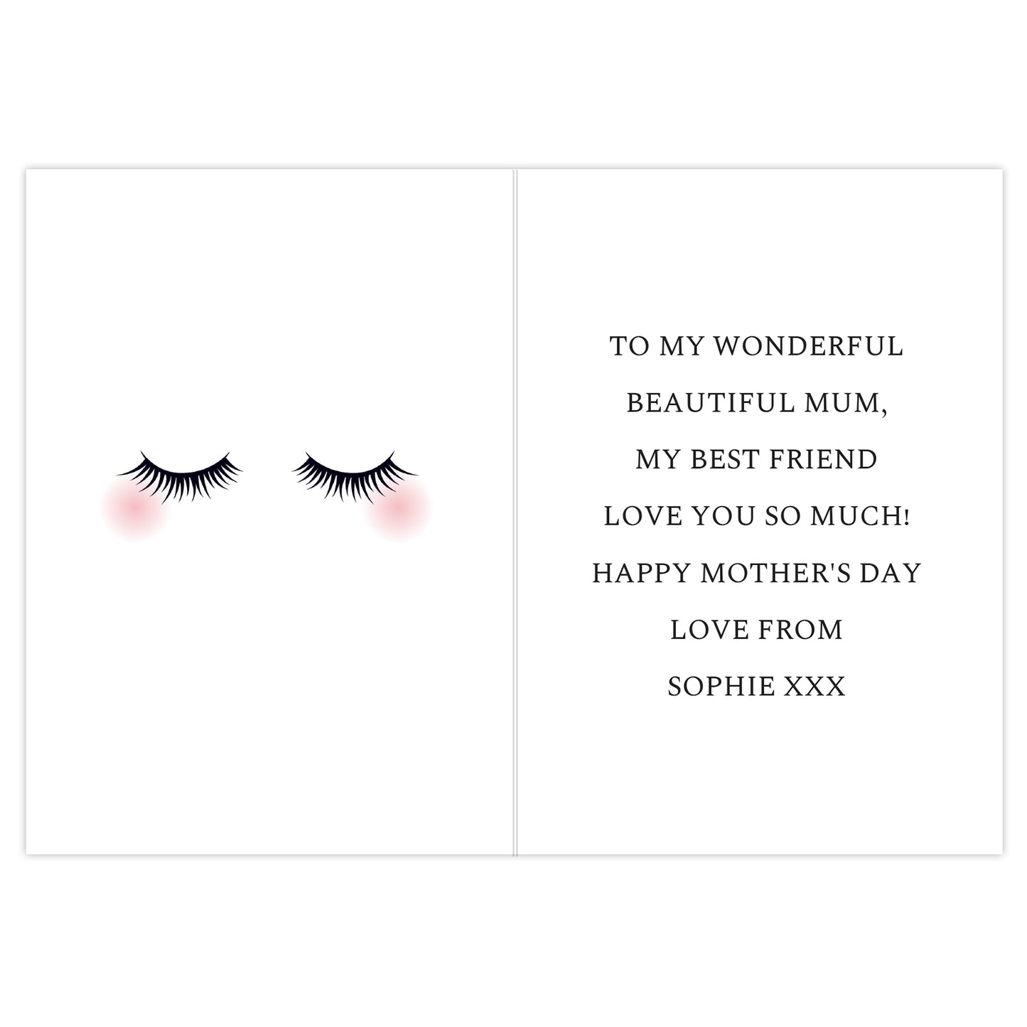 Personalised Eyelashes Card - MK&JD Gifts