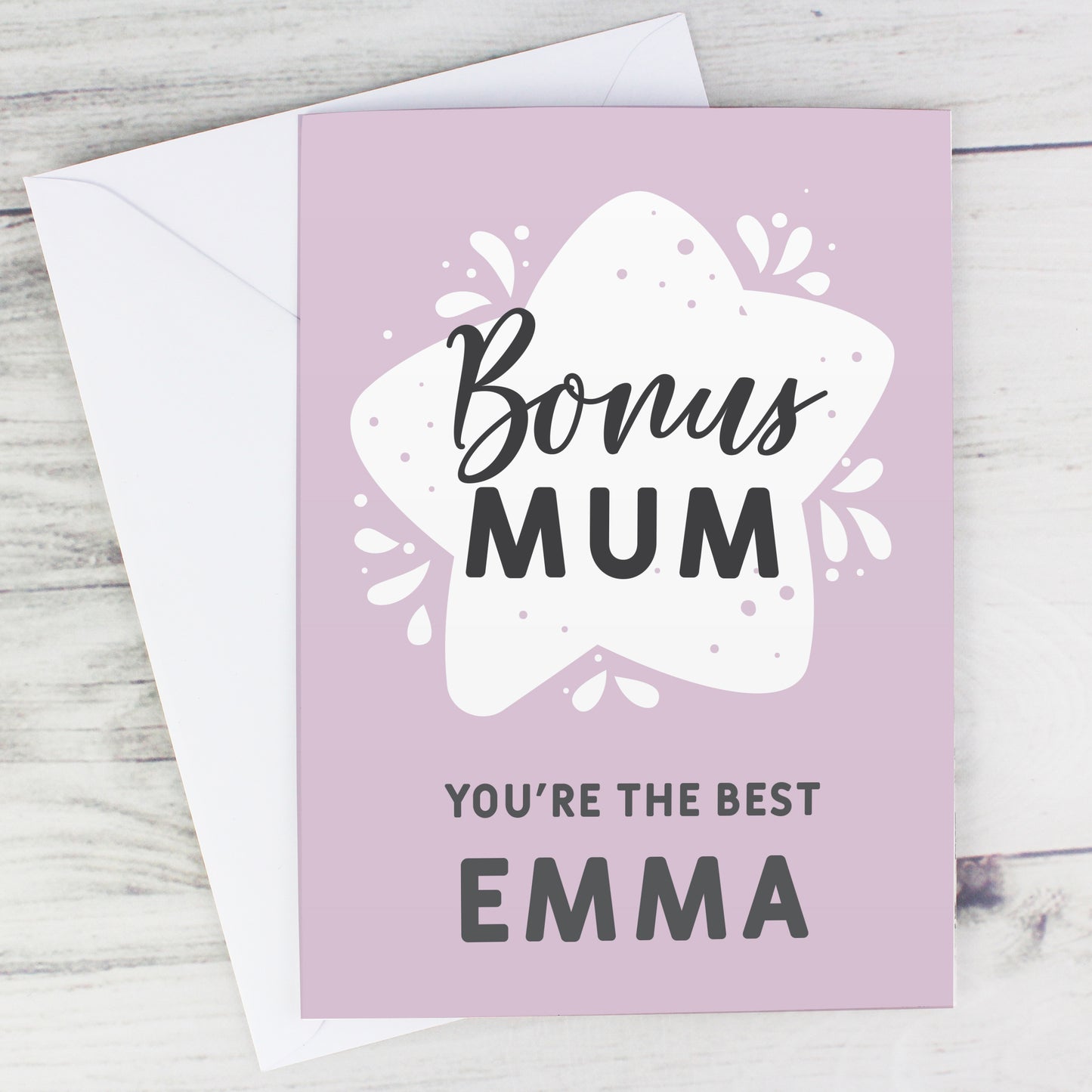 Personalised To My Bonus Mum Card - MK&JD Gifts