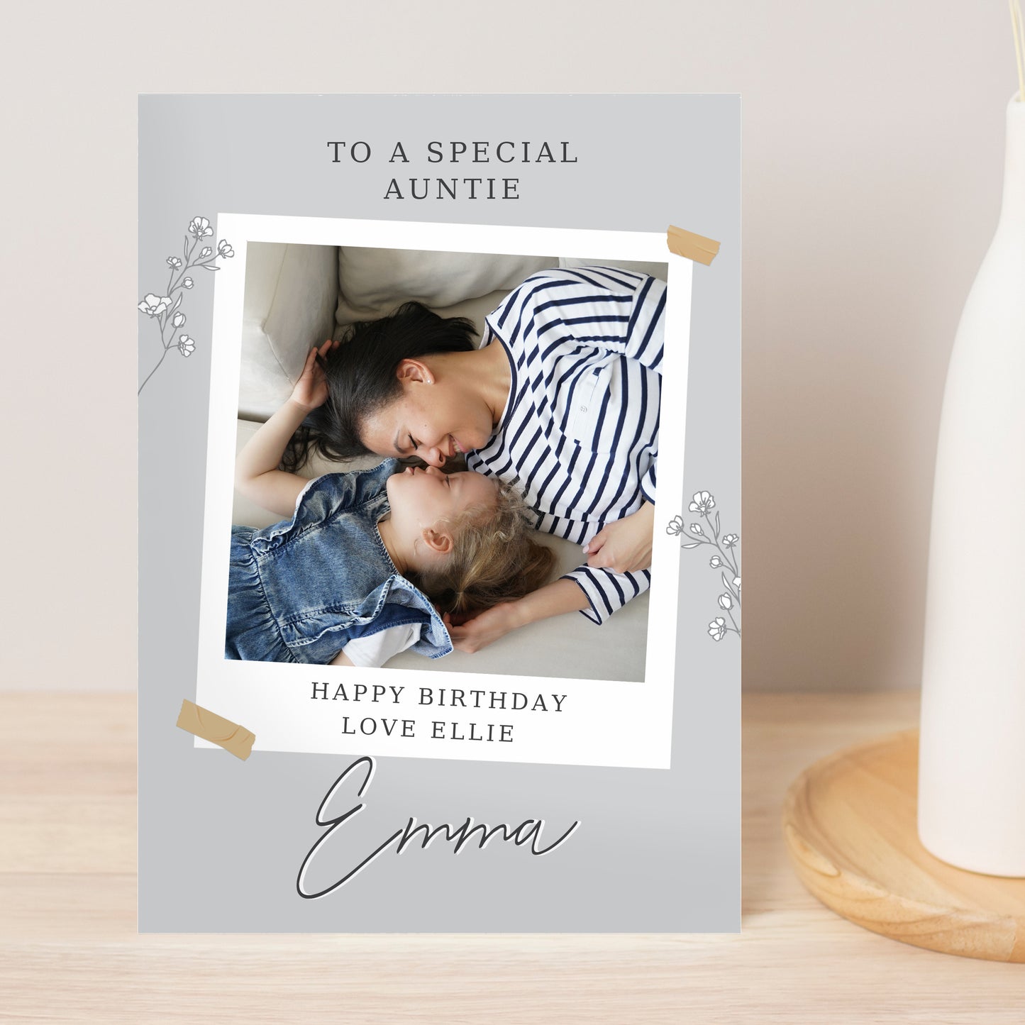 Personalised Grey Snapshot Photo Upload Greeting Card - MK&JD Gifts
