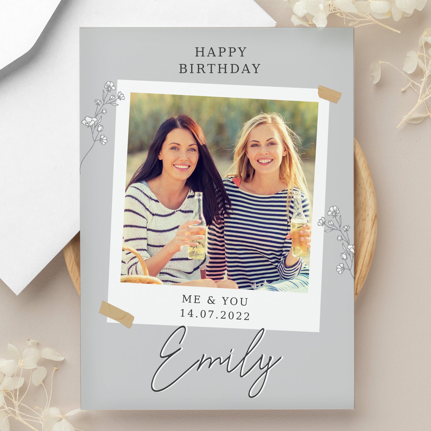 Personalised Grey Snapshot Photo Upload Greeting Card - MK&JD Gifts