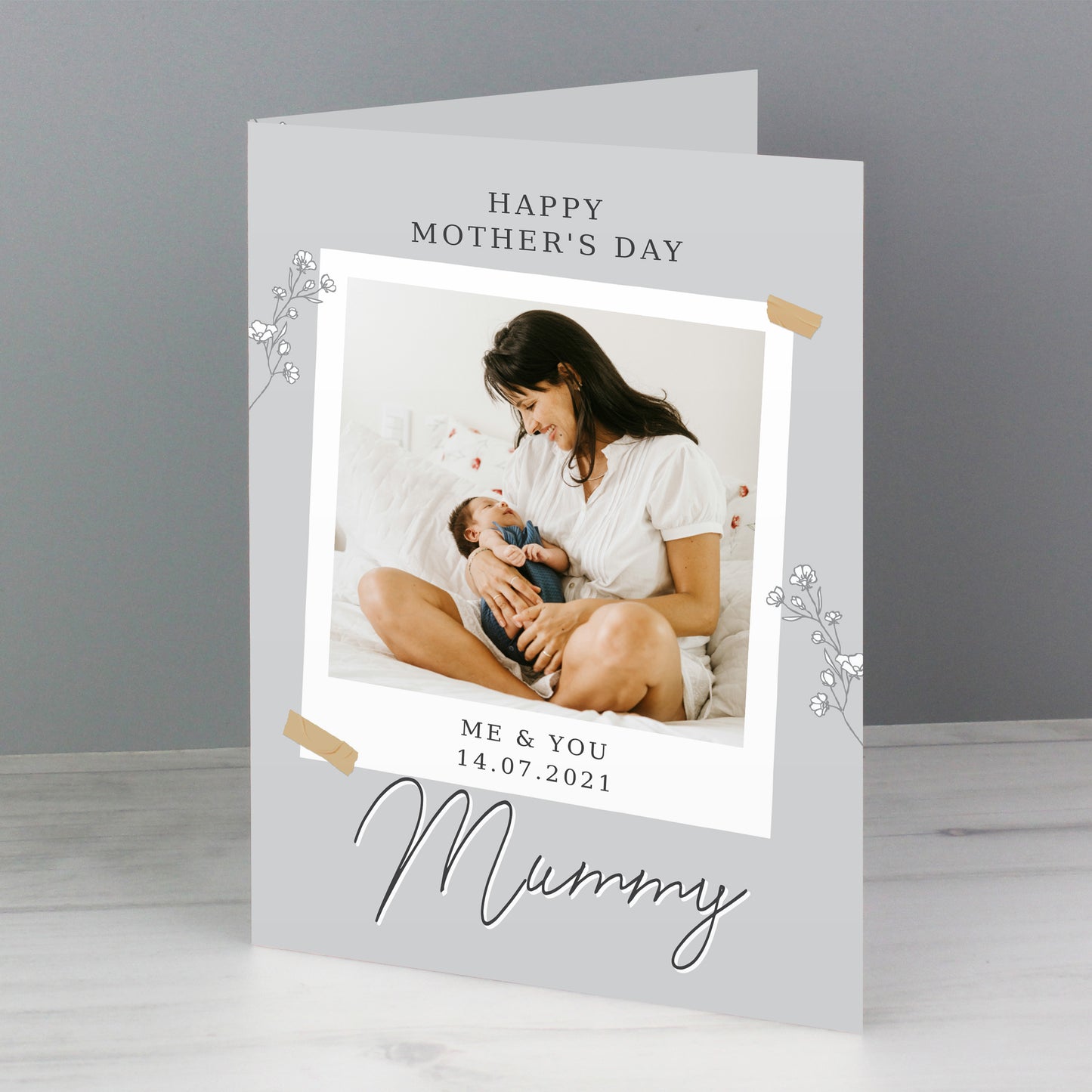 Personalised Grey Snapshot Photo Upload Greeting Card - MK&JD Gifts