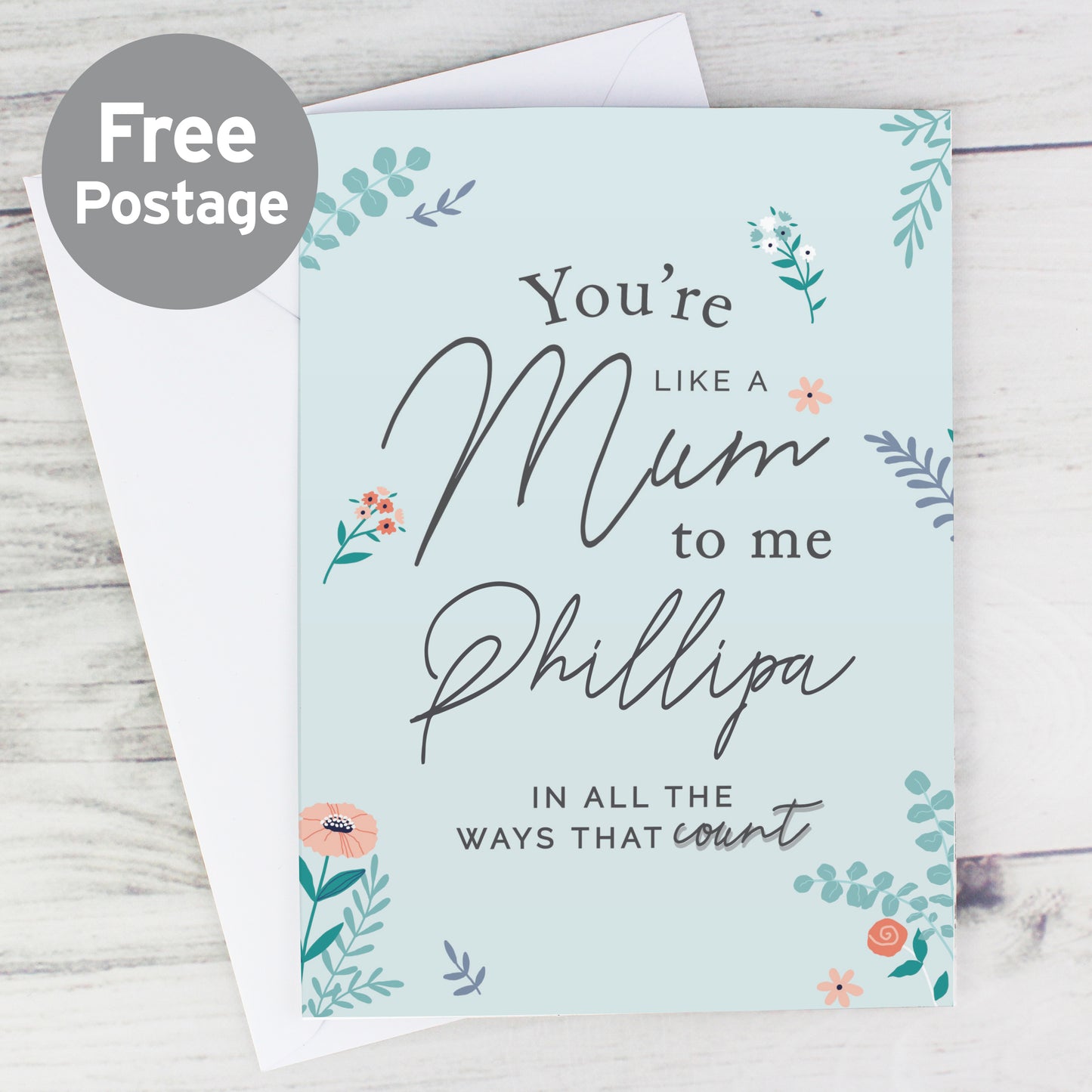 Personalised 'You're Like a Mum to Me' Card - MK&JD Gifts
