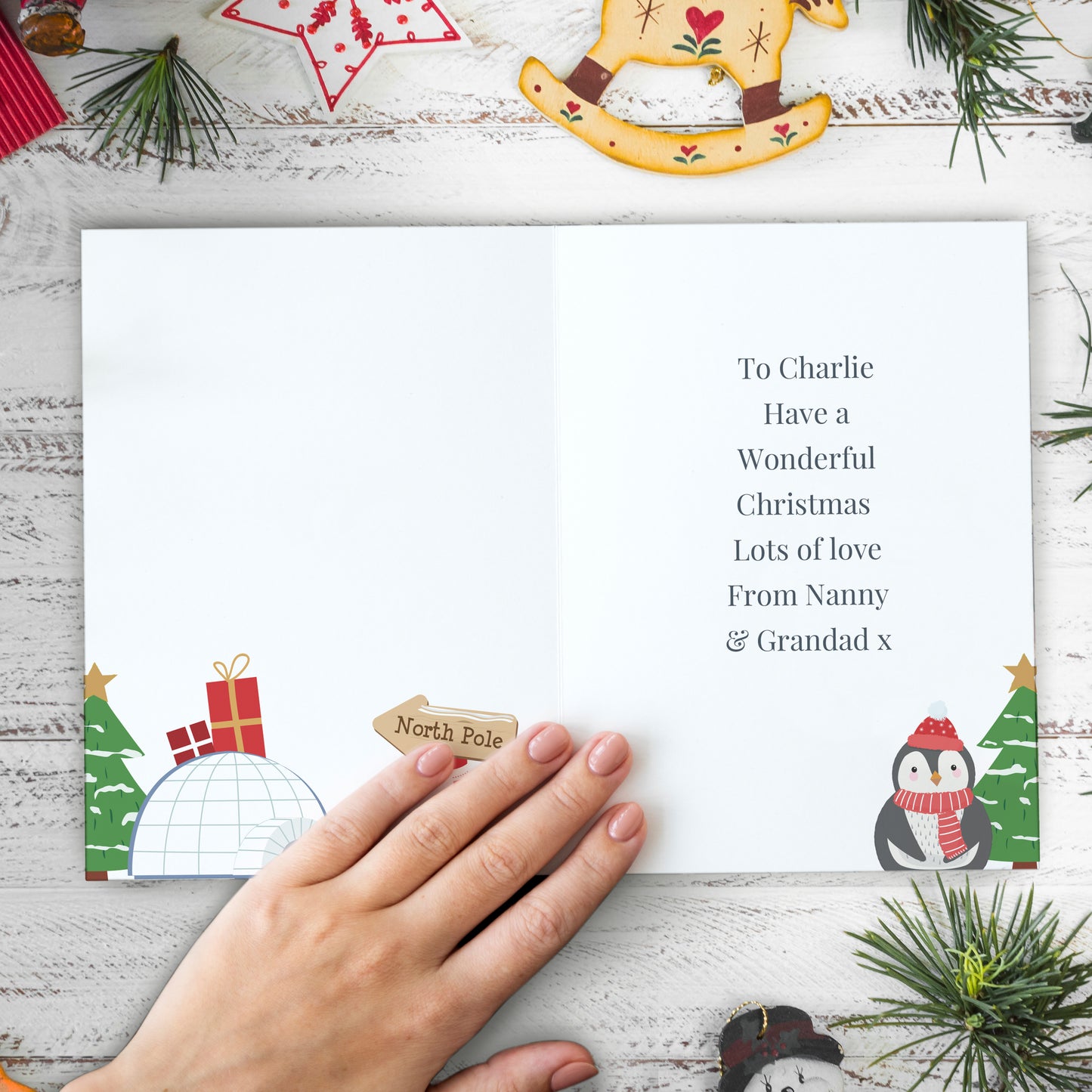 Personalised Christmas Penguin Card - MK&JD Gifts