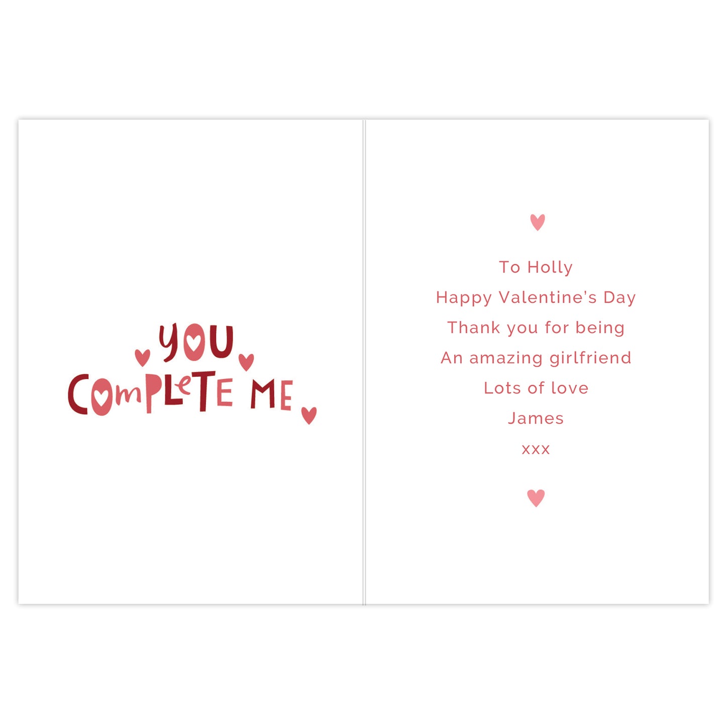 Personalised You Complete Me Card - MK&JD Gifts
