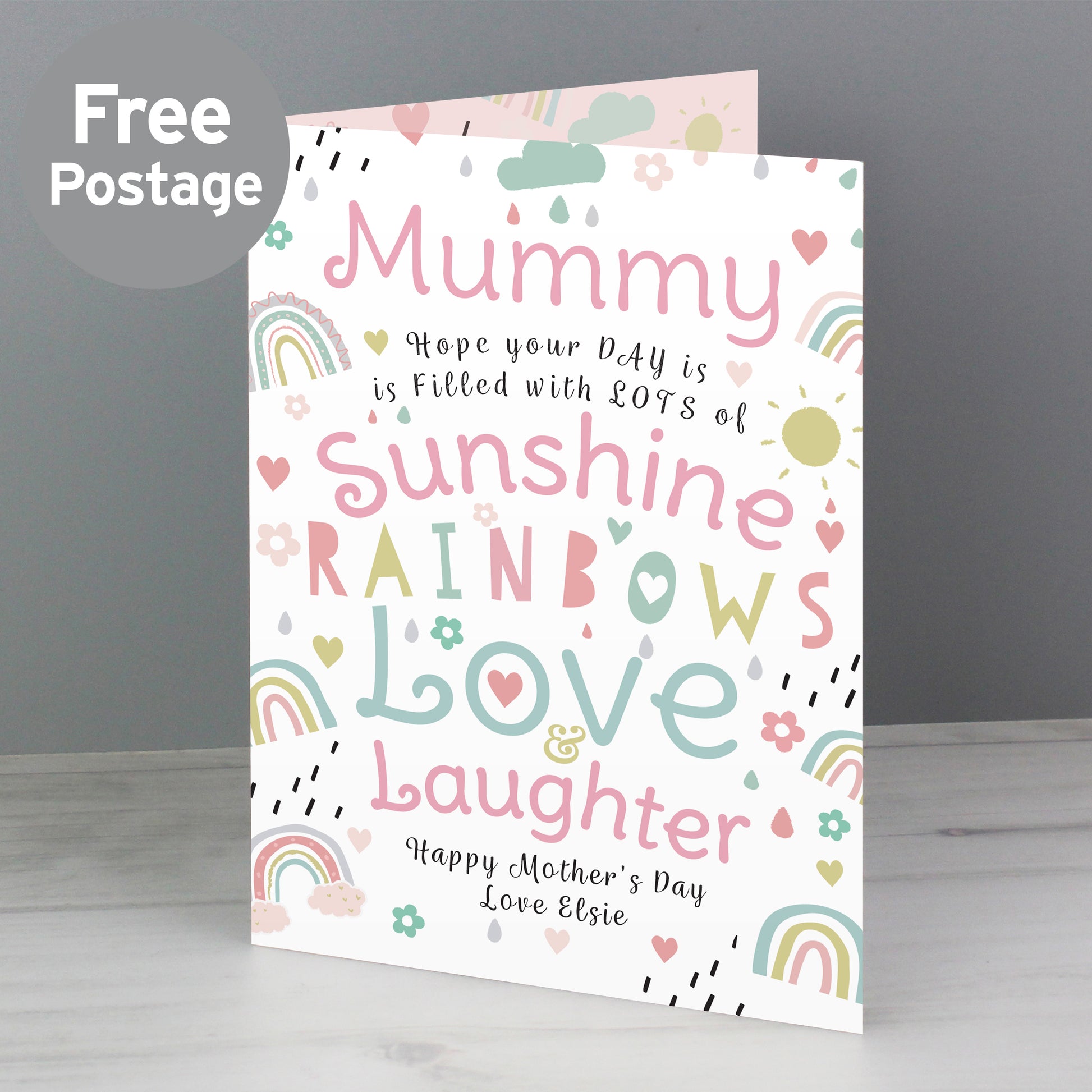 Personalised Rainbows & Sunshine Card - MK&JD Gifts