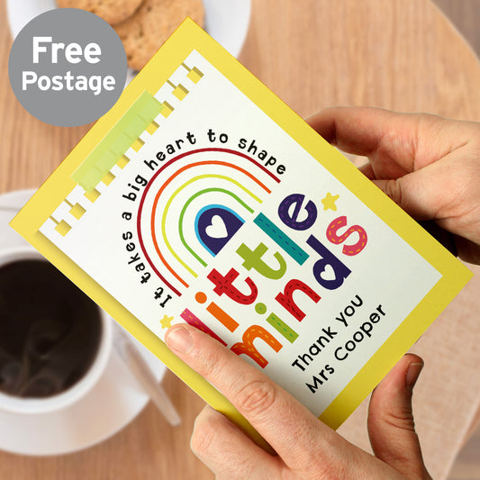 Personalised Shape Little Minds Greeting Card - MK&JD Gifts