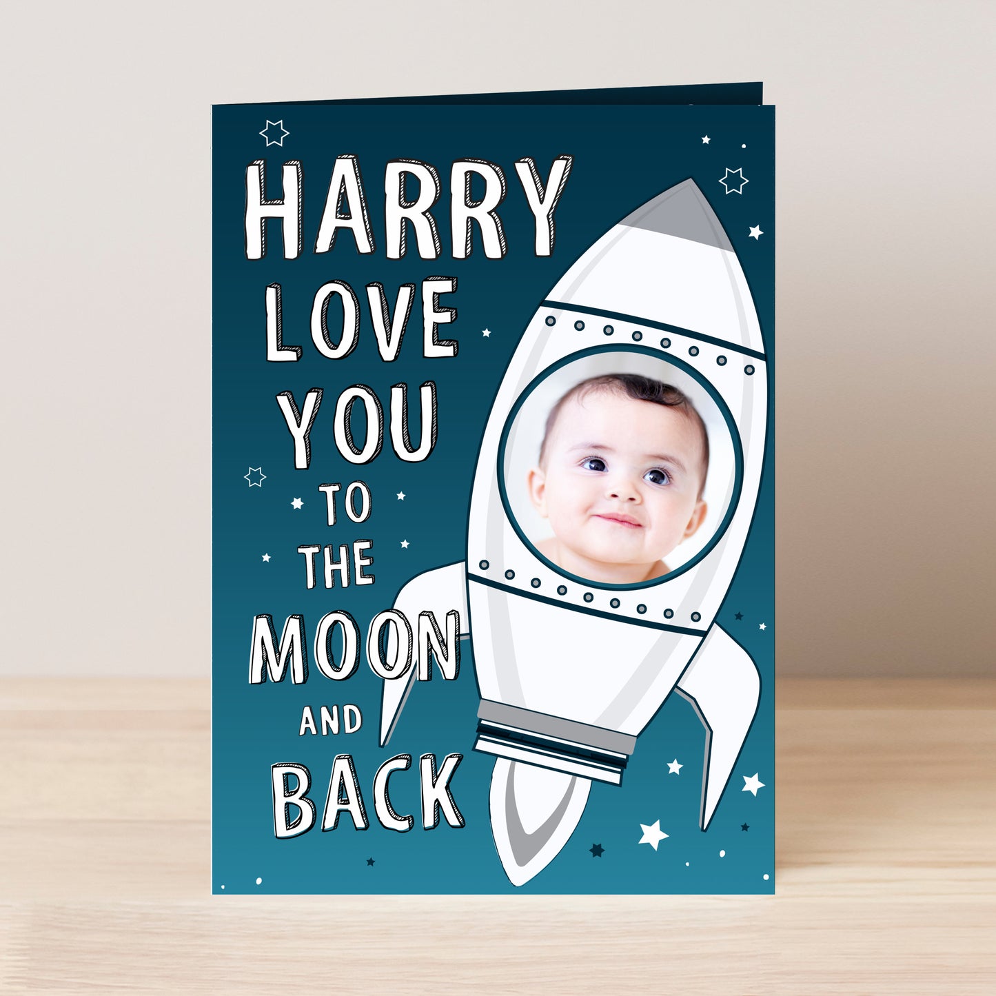 Personalised Moon & Back Photo Upload Card - MK&JD Gifts