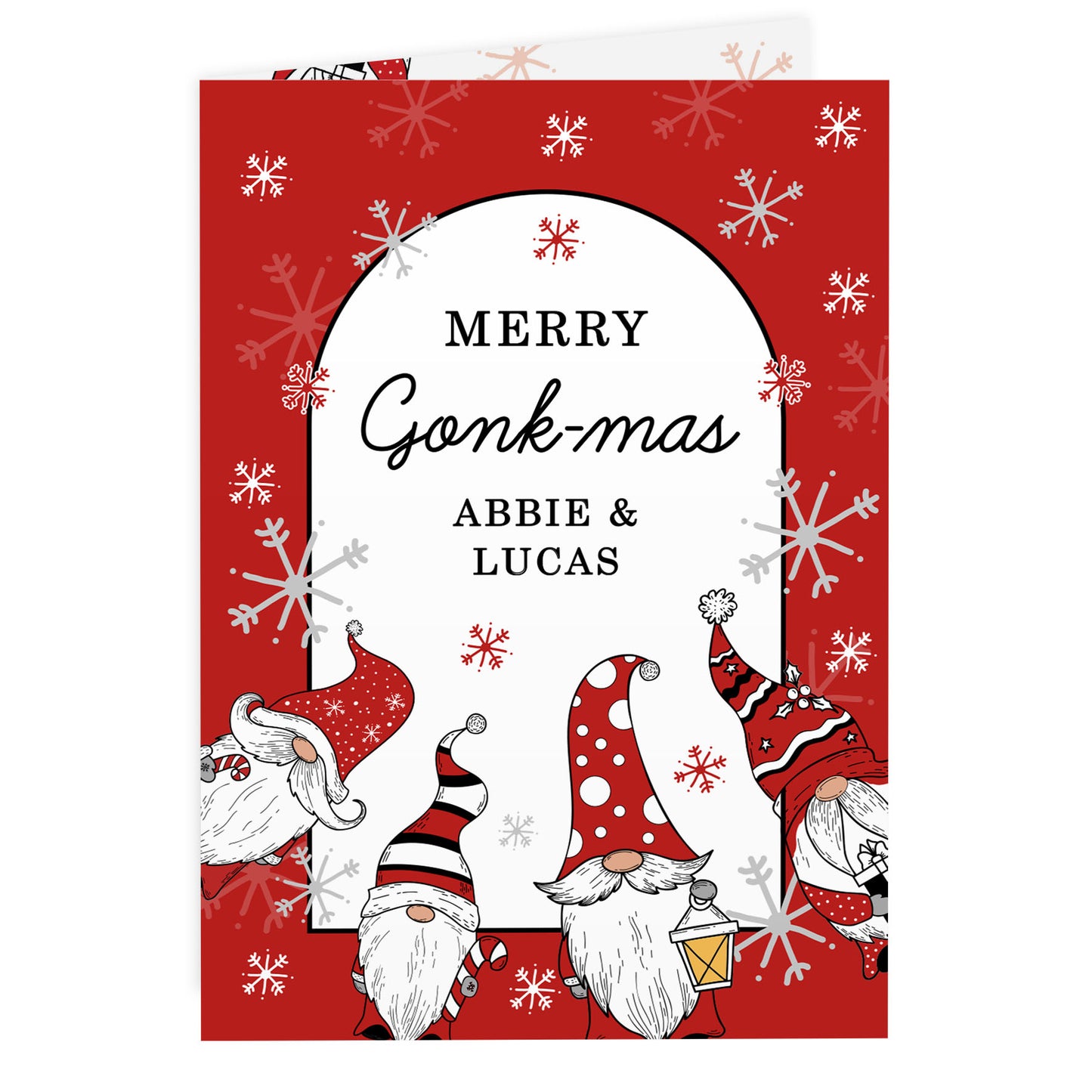 Personalised Red Gonks Christmas Card - MK&JD Gifts